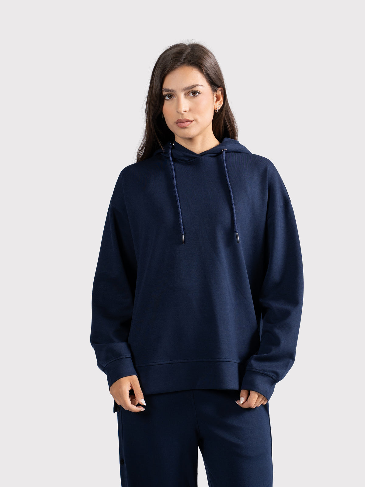 BREATHABLE OVERSIZED HOODIE - NAVY