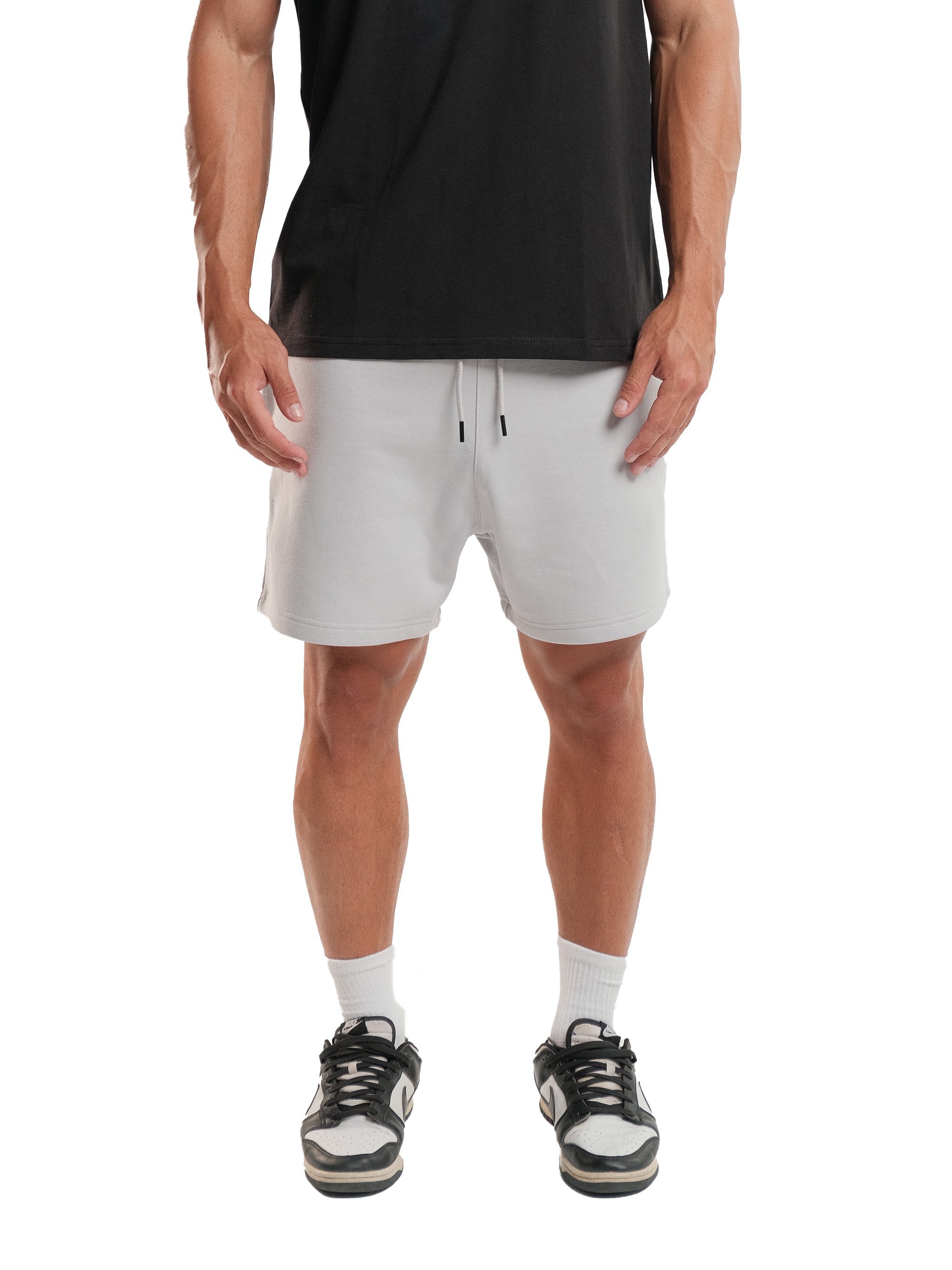 LIGHT GREY COTTON SHORTS