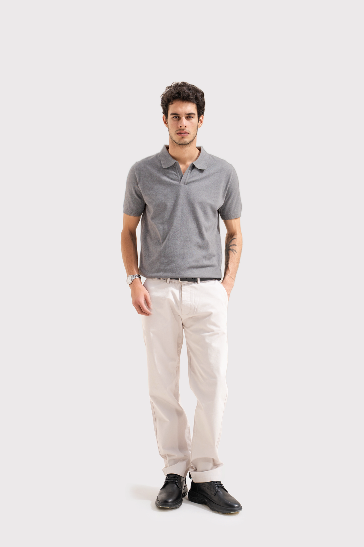 KNITTED MENS POLO SHIRT