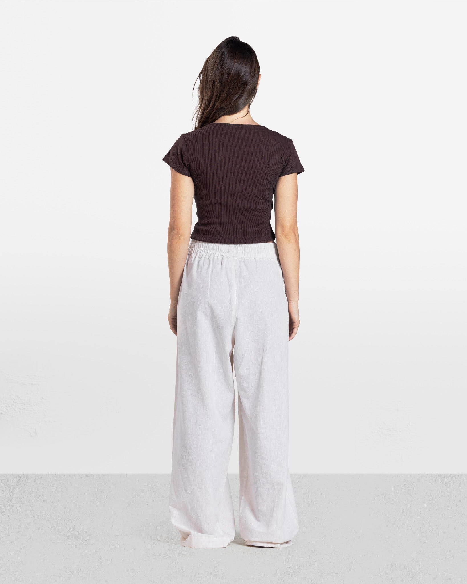 LACE RIBBED SHORT SLEEVE TOP
