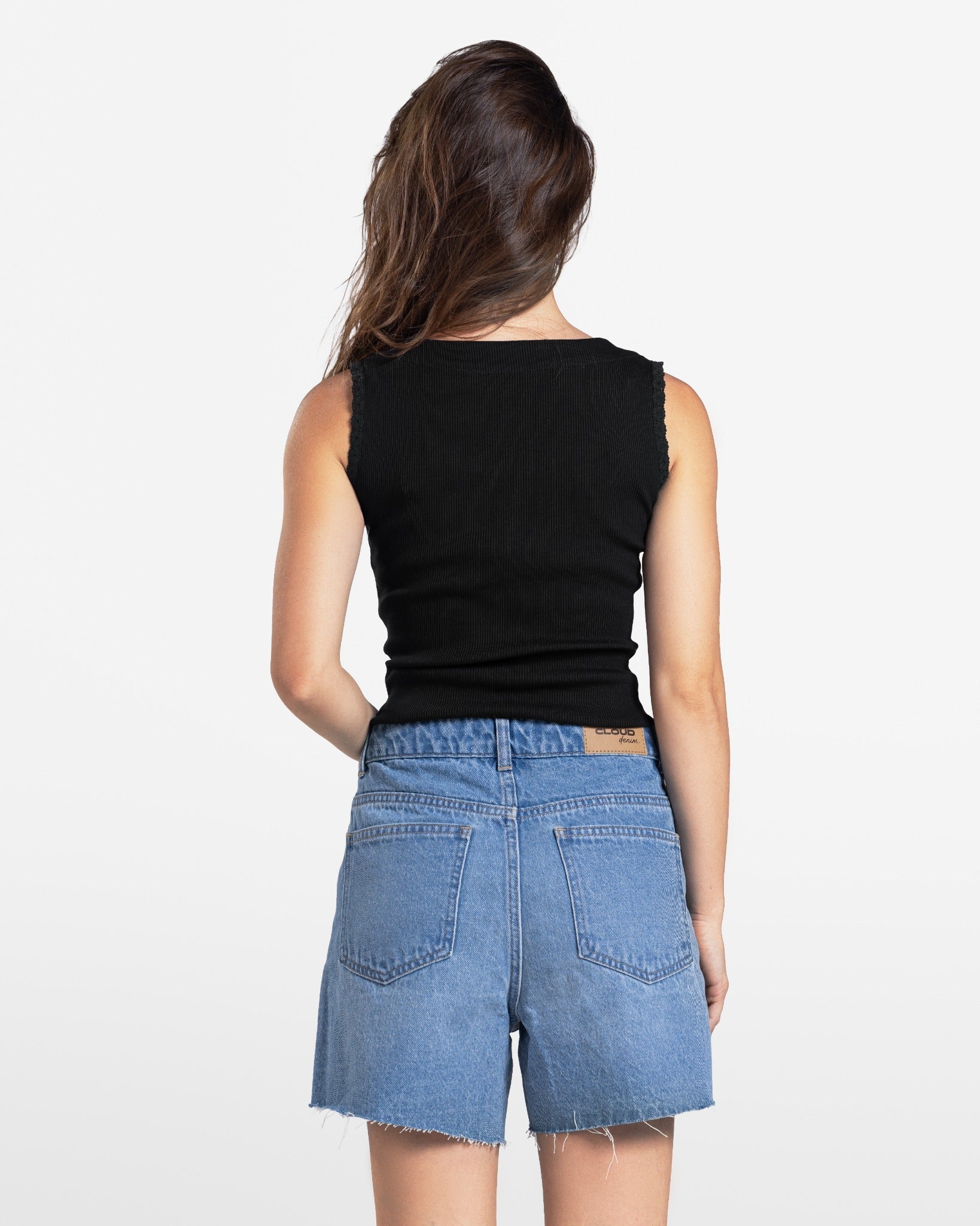 LACE RIBBED TANK TOP
