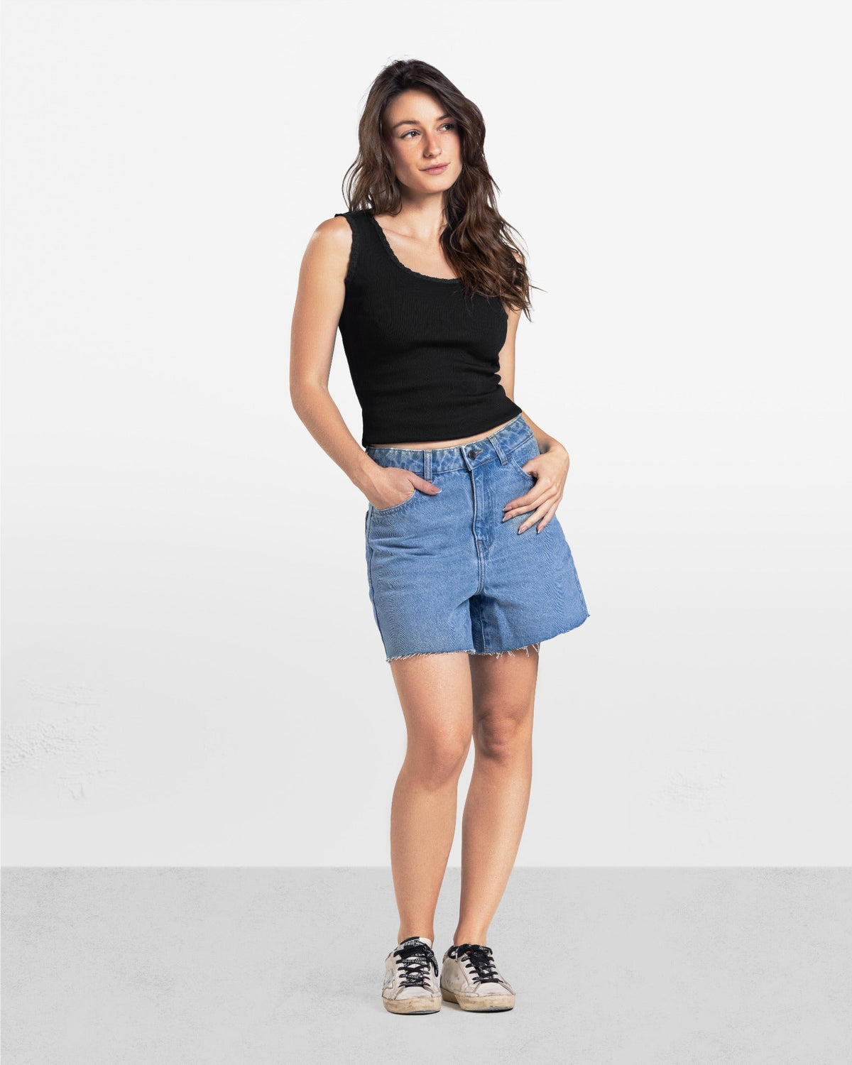 LACE RIBBED TANK TOP