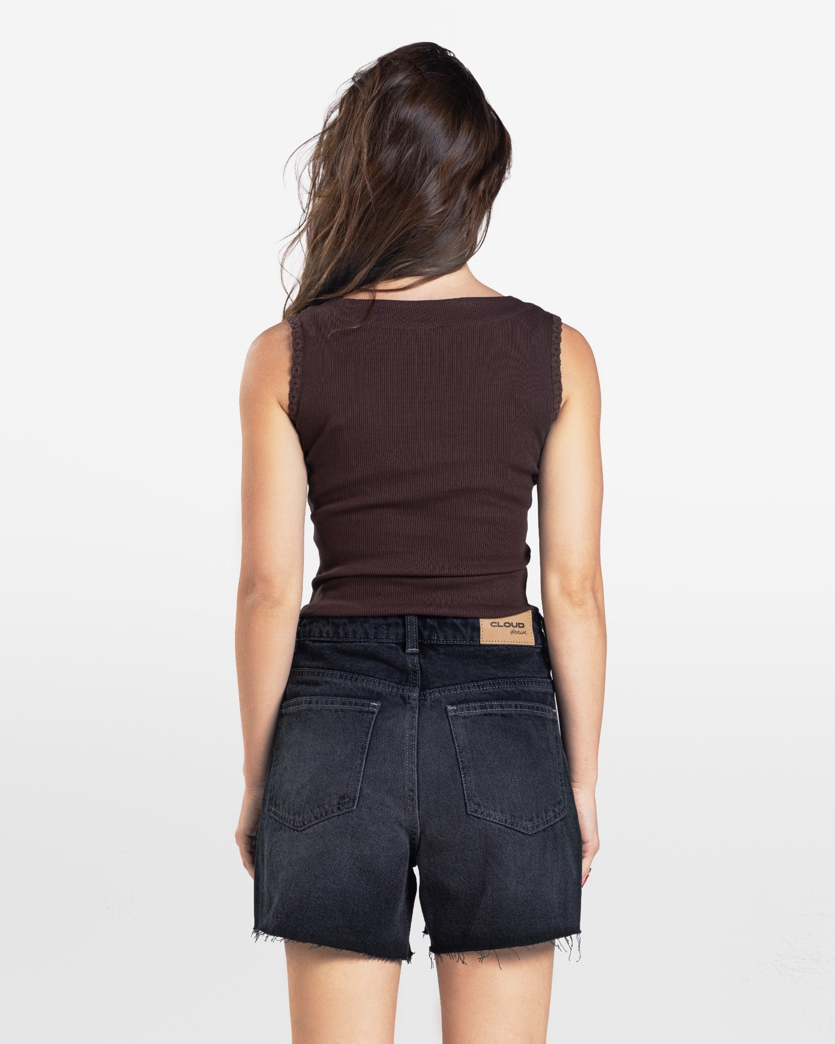 LACE RIBBED TANK TOP