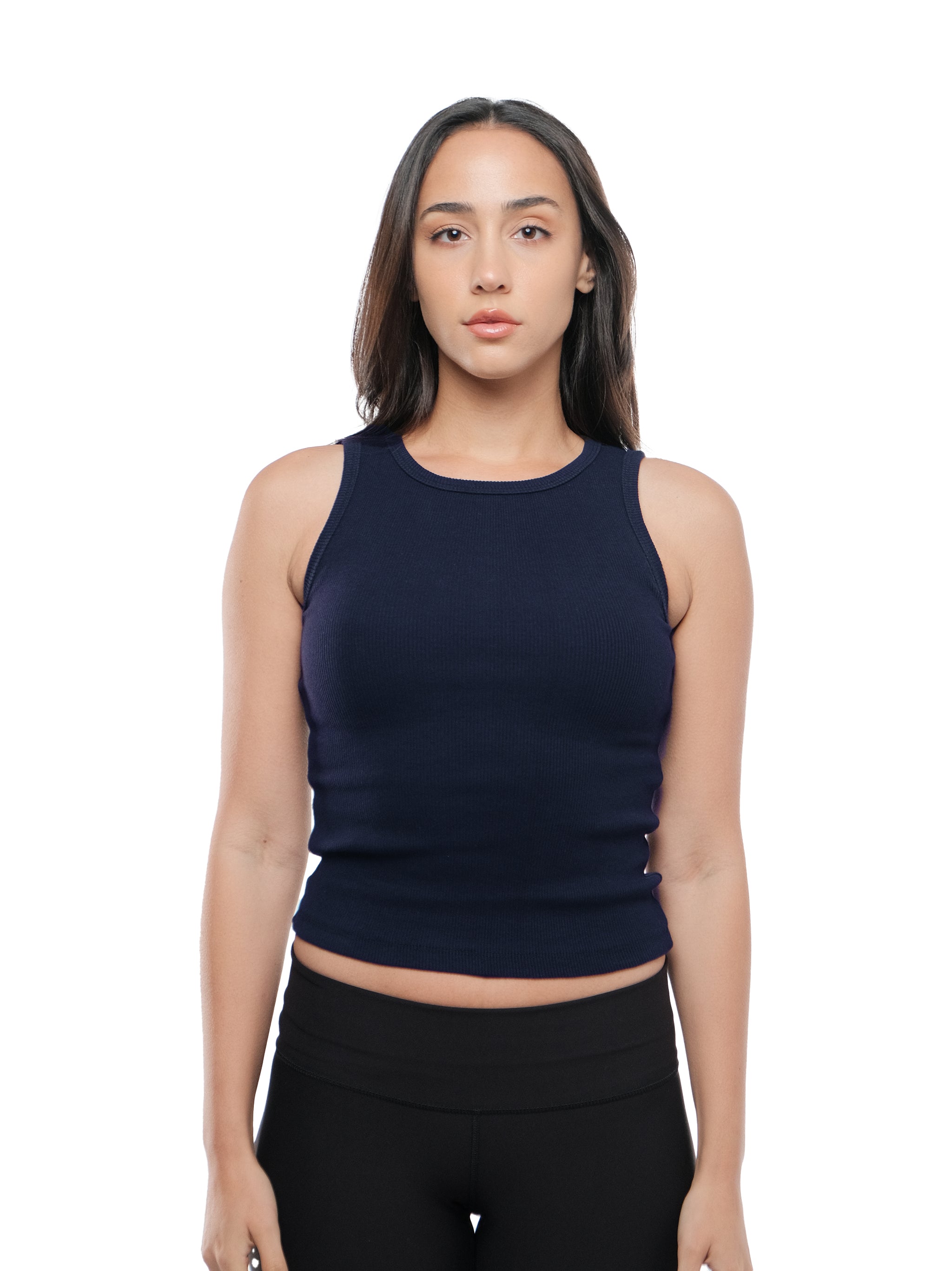 NAVY CREWNECK TANK TOP