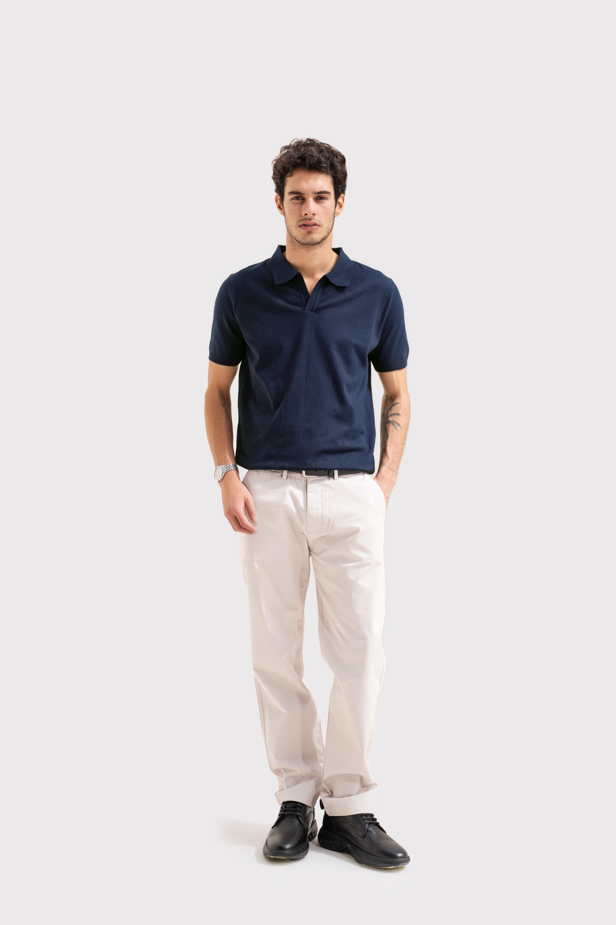 KNITTED MENS POLO SHIRT