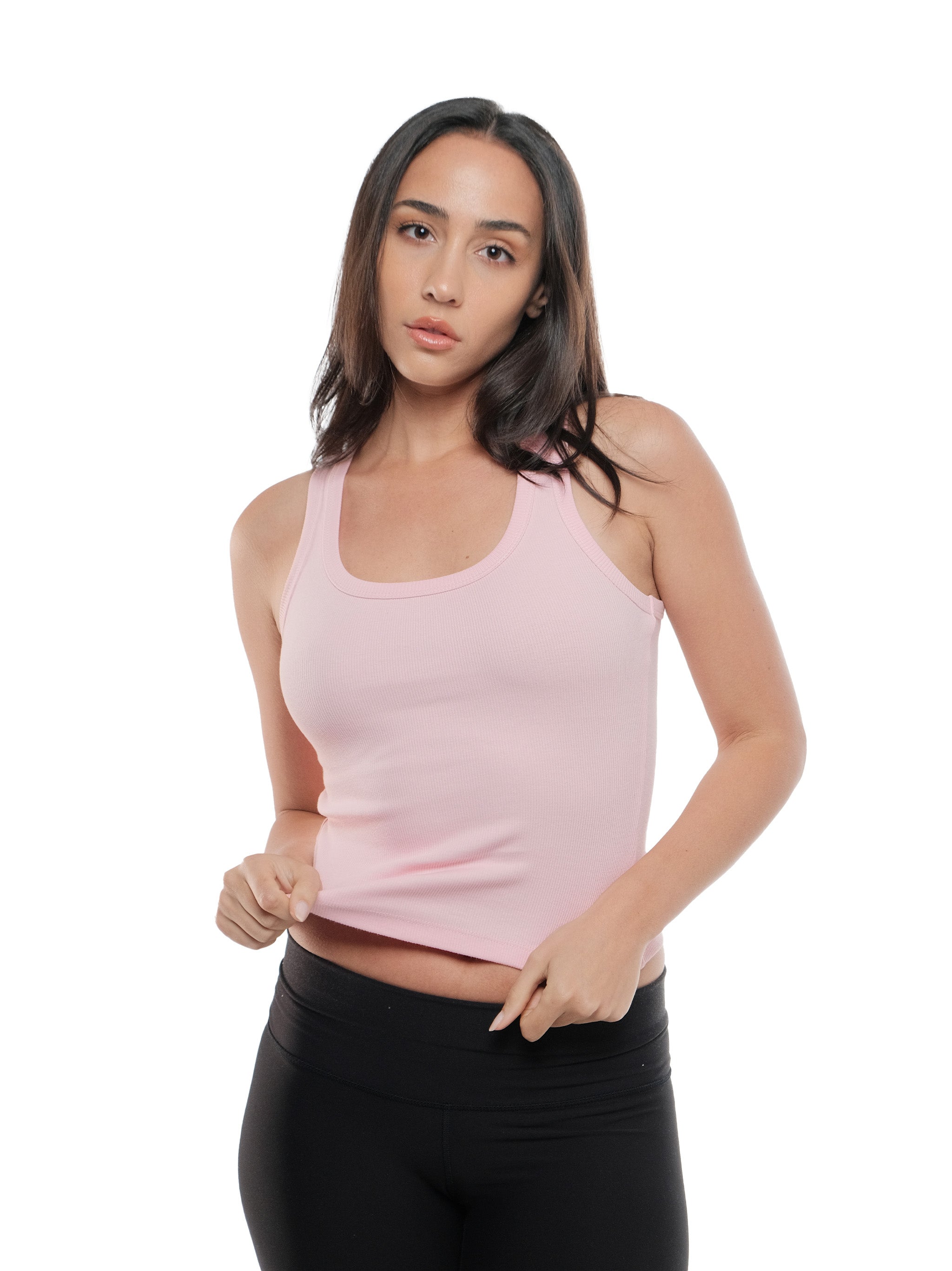 BABY PINK U-SHAPED TANK TOP