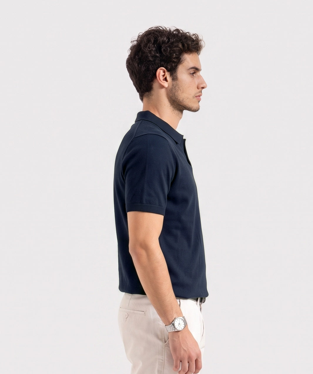 KNITTED MENS POLO SHIRT