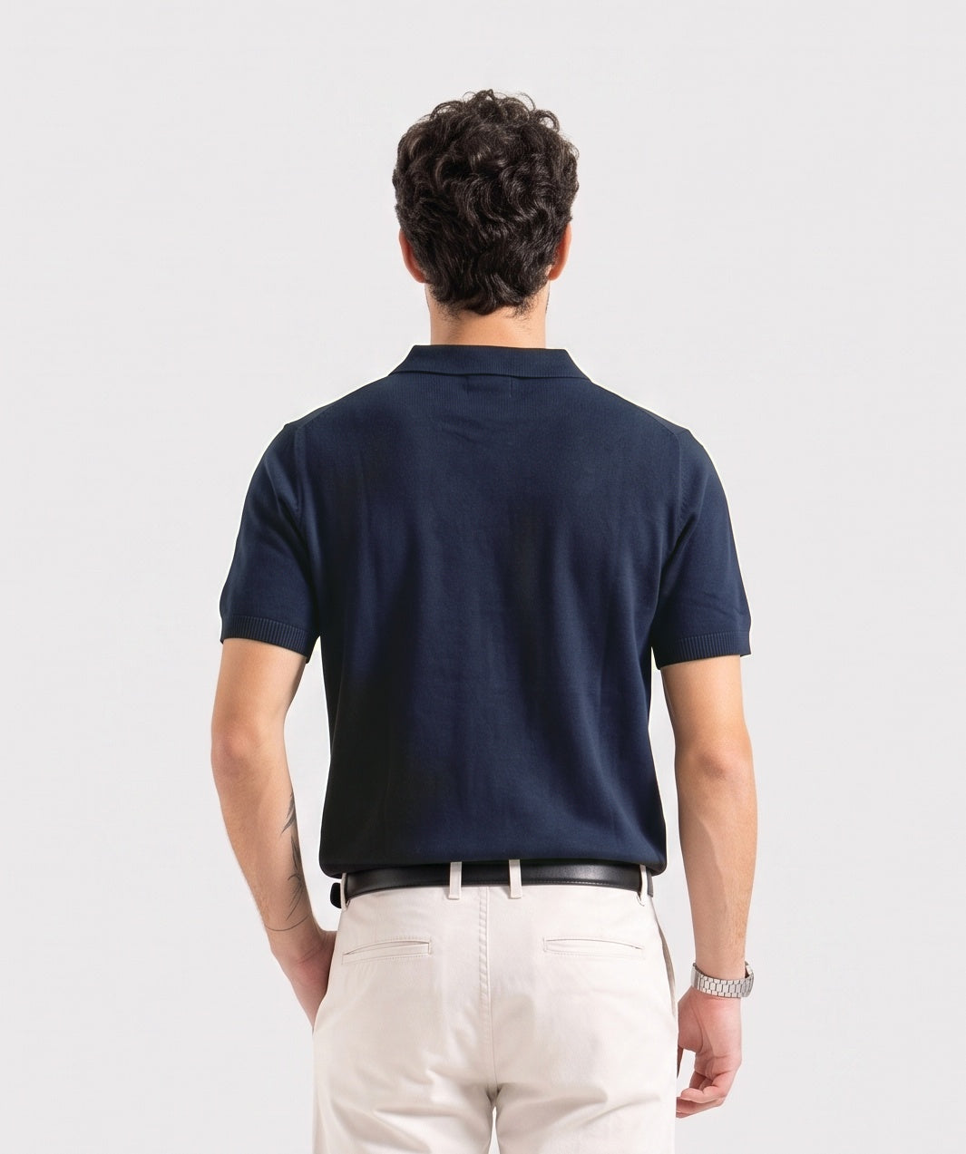 KNITTED MENS POLO SHIRT