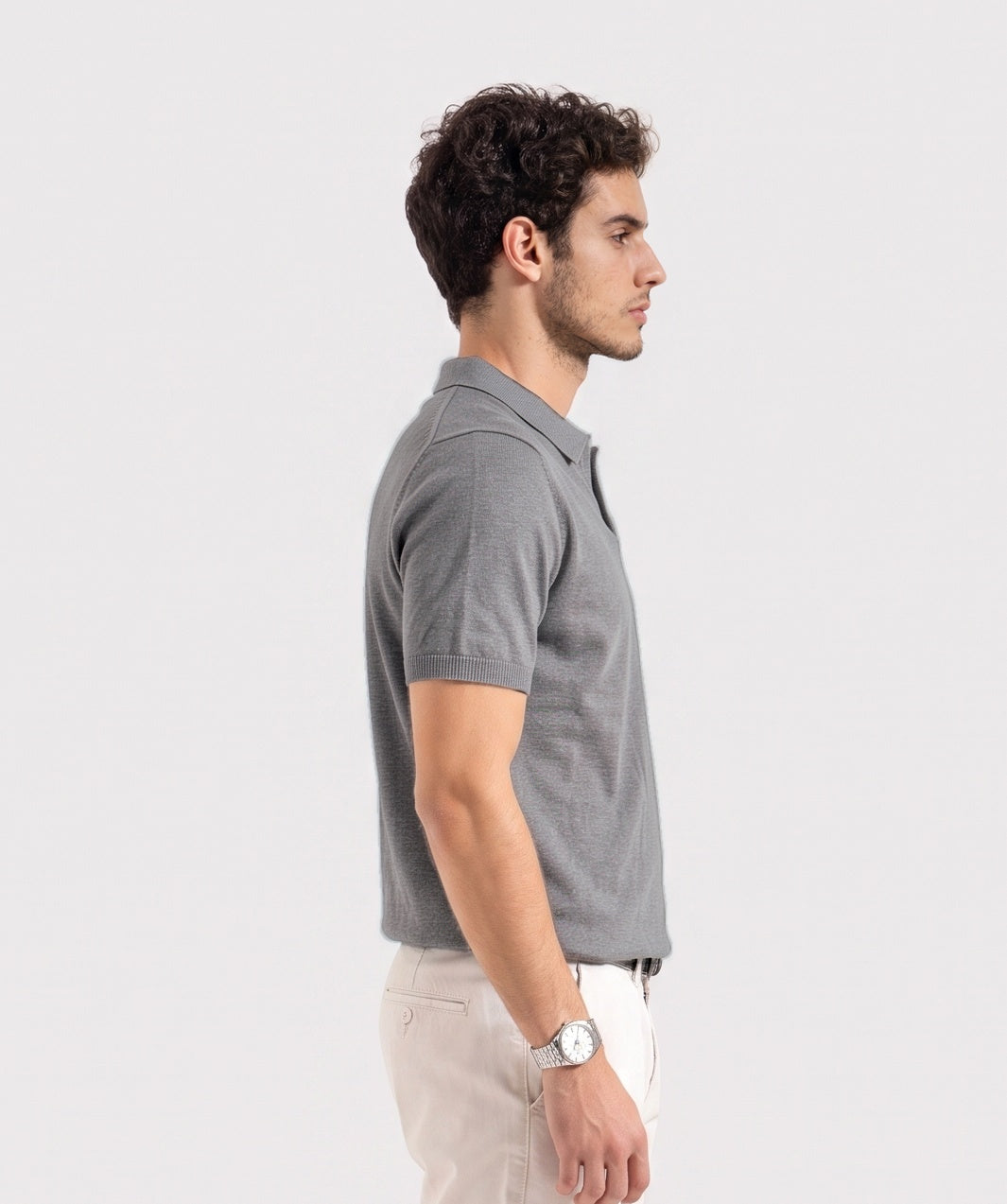 KNITTED MENS POLO SHIRT