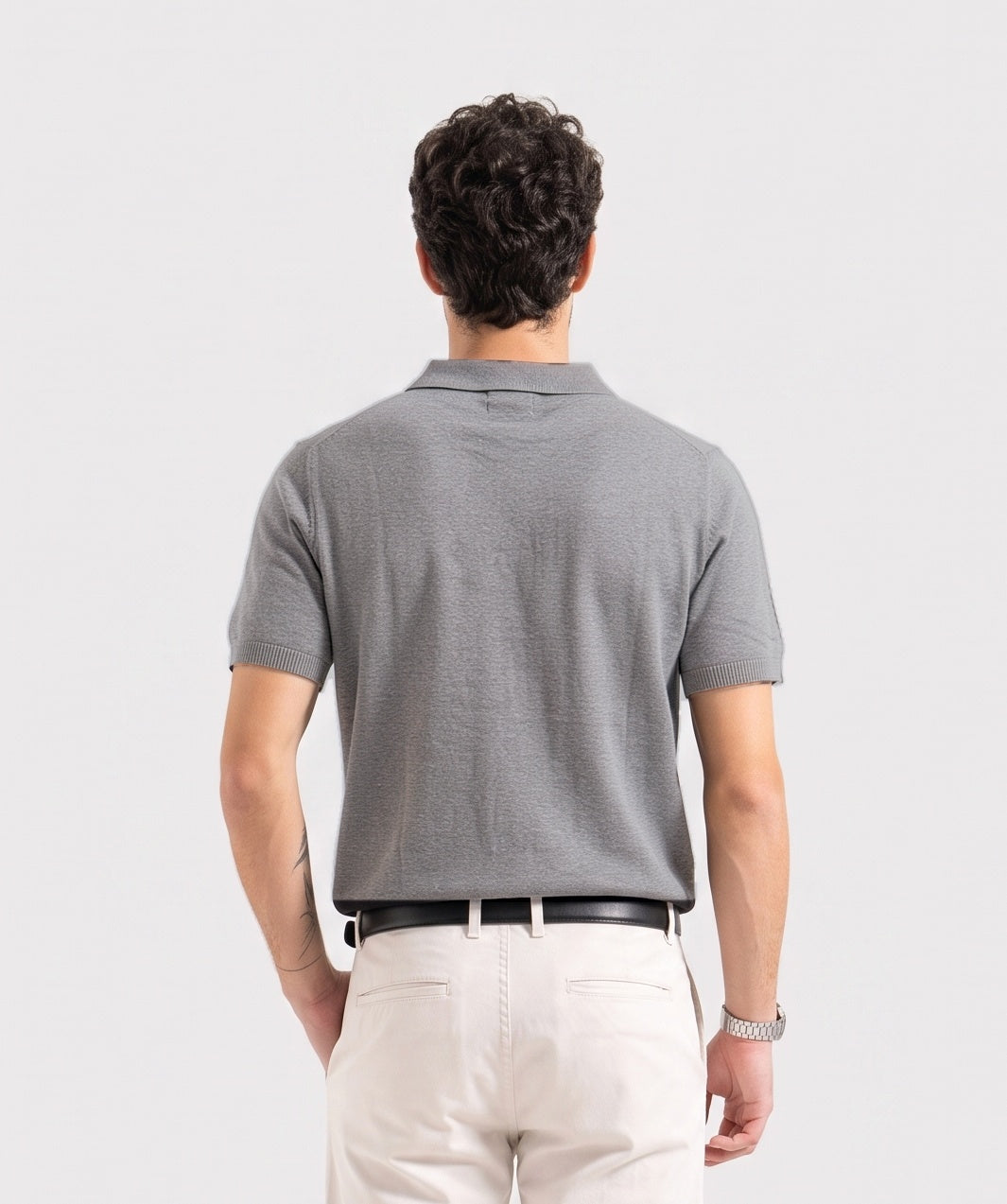 KNITTED MENS POLO SHIRT