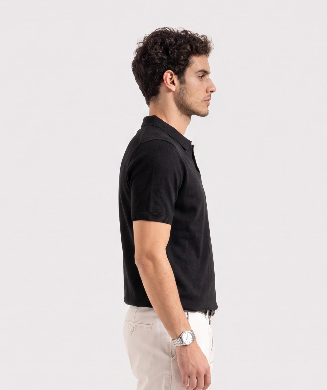 KNITTED MENS POLO SHIRT