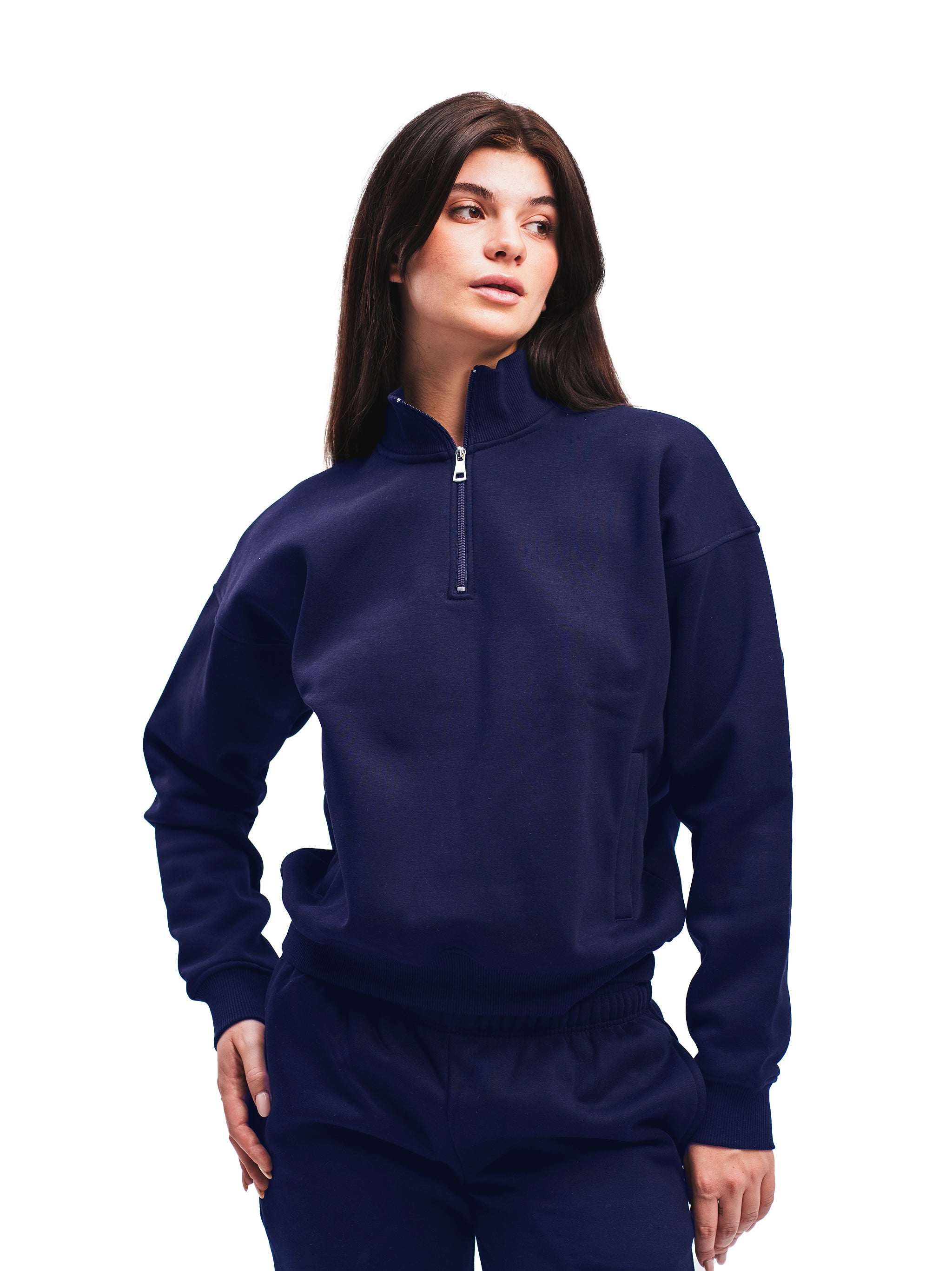 NAVY QUARTER ZIP