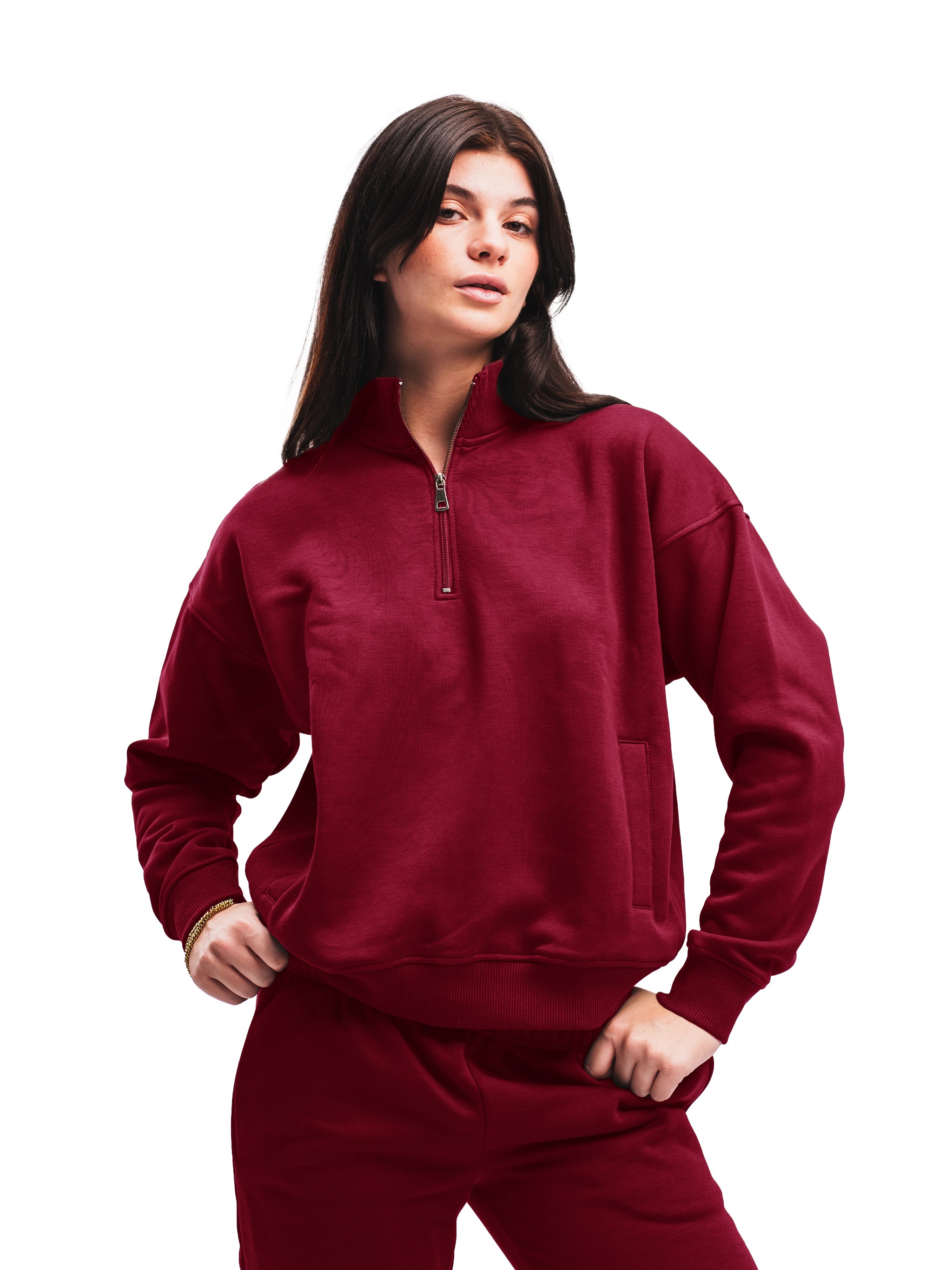 BURGUNDY QUARTER ZIP