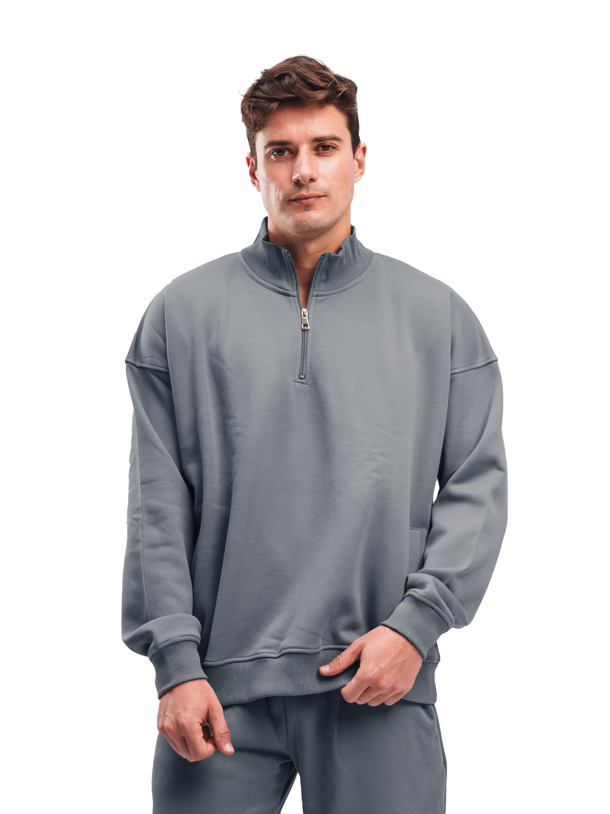 COOL GREY QUARTER ZIP