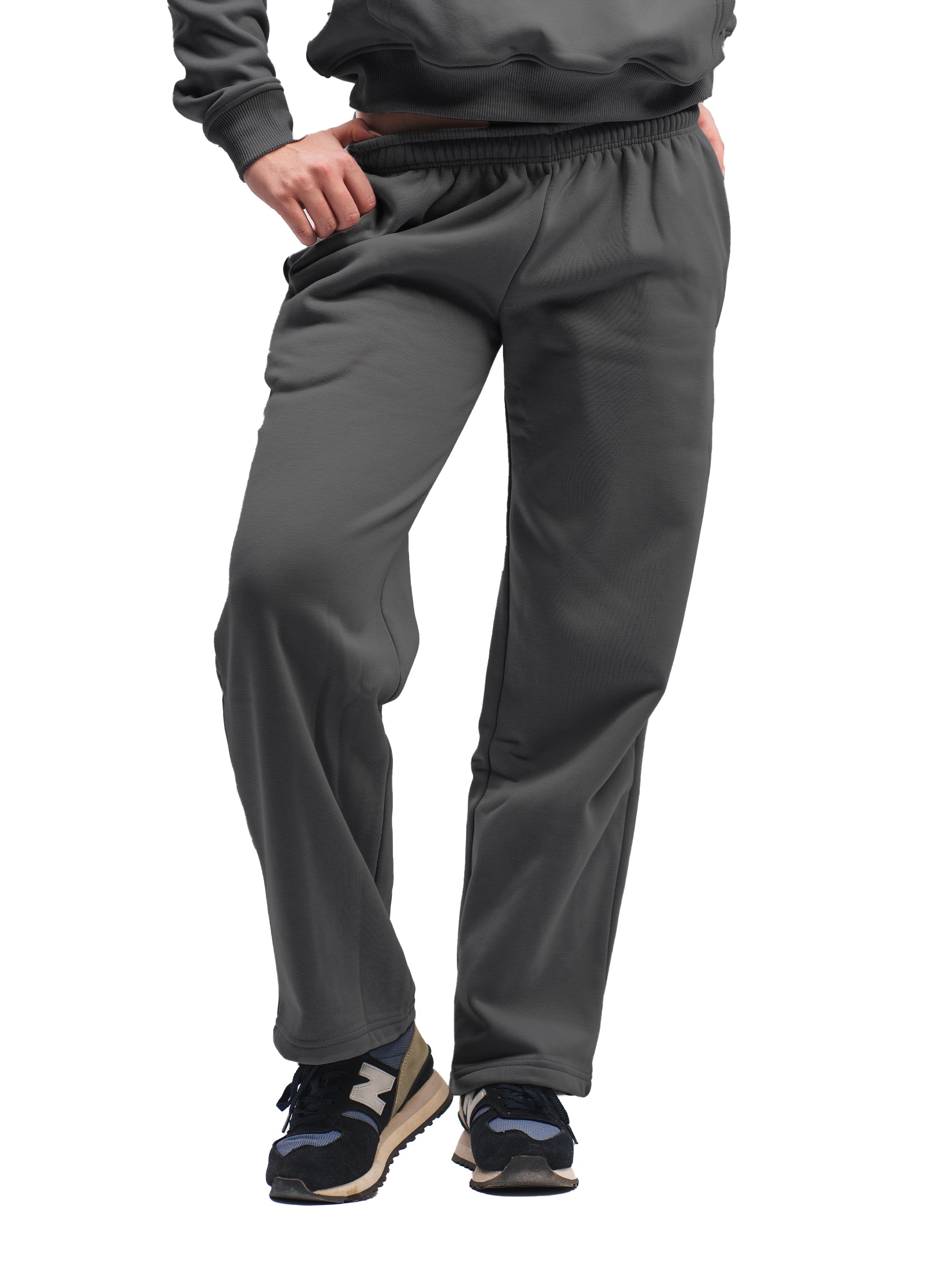 CHARCOAL STRAIGHT LEG SWEATPANTS