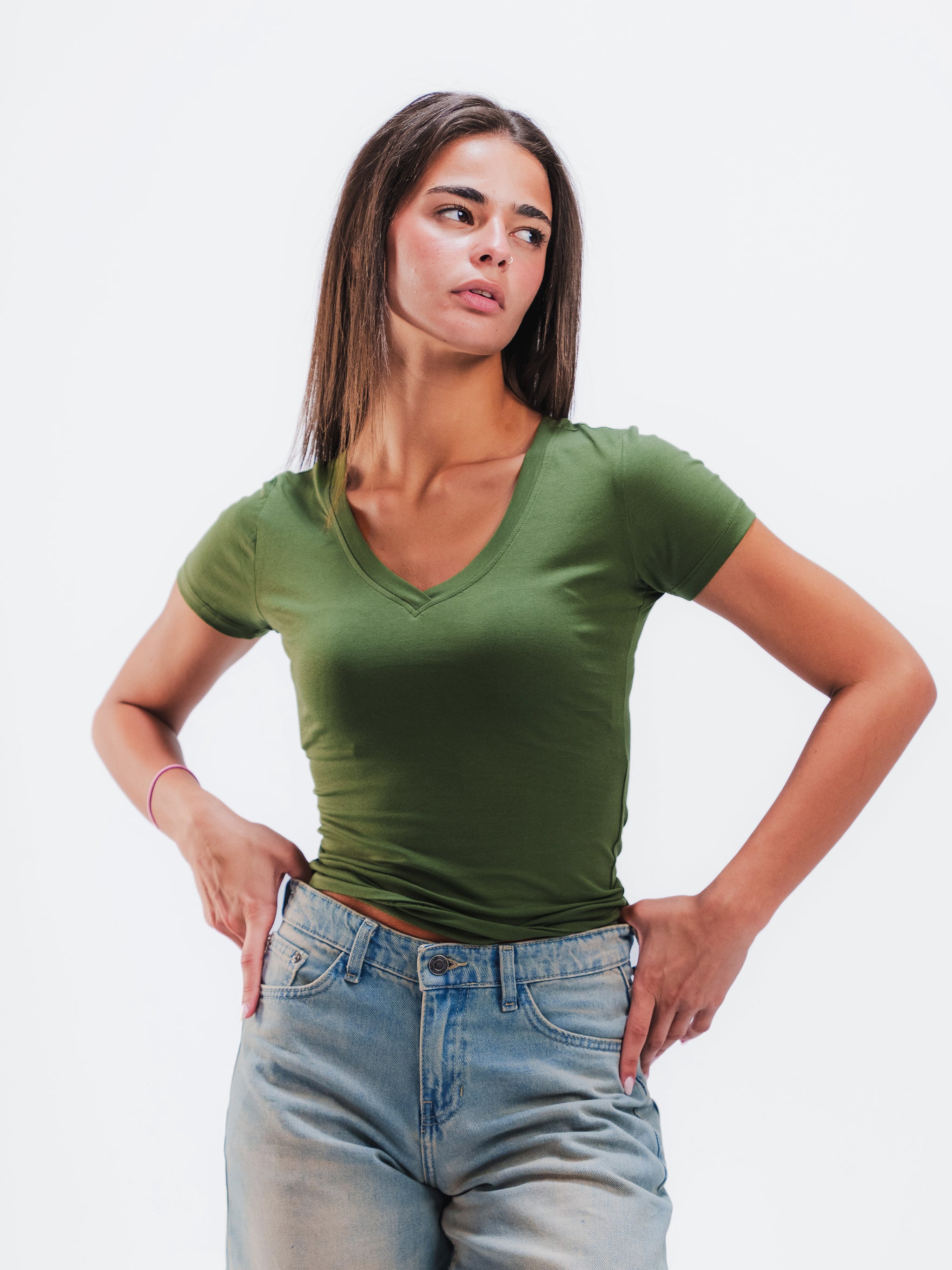 V-NECK SHORT SLEEVE TOP