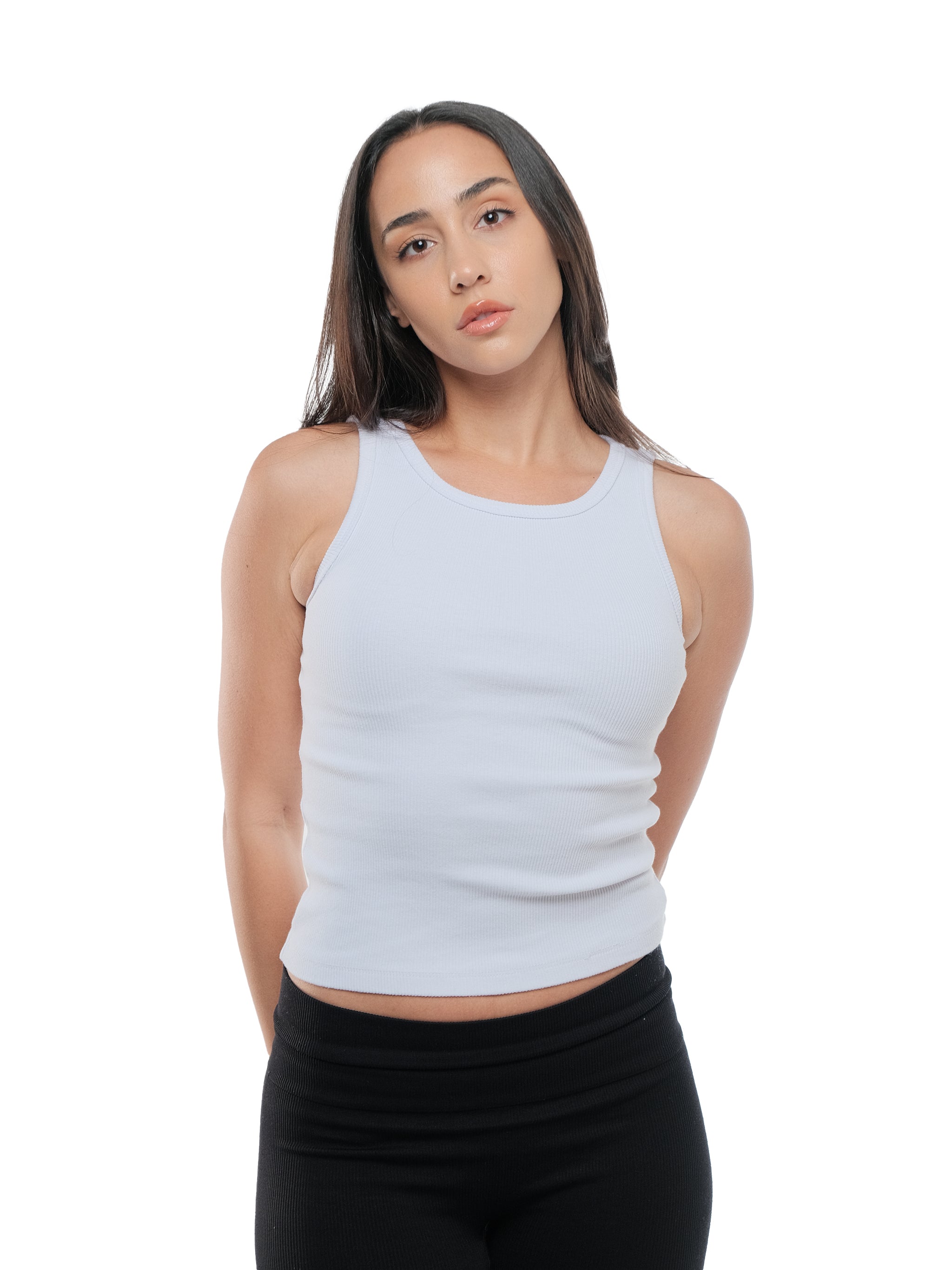 WHITE CREWNECK TANK TOP