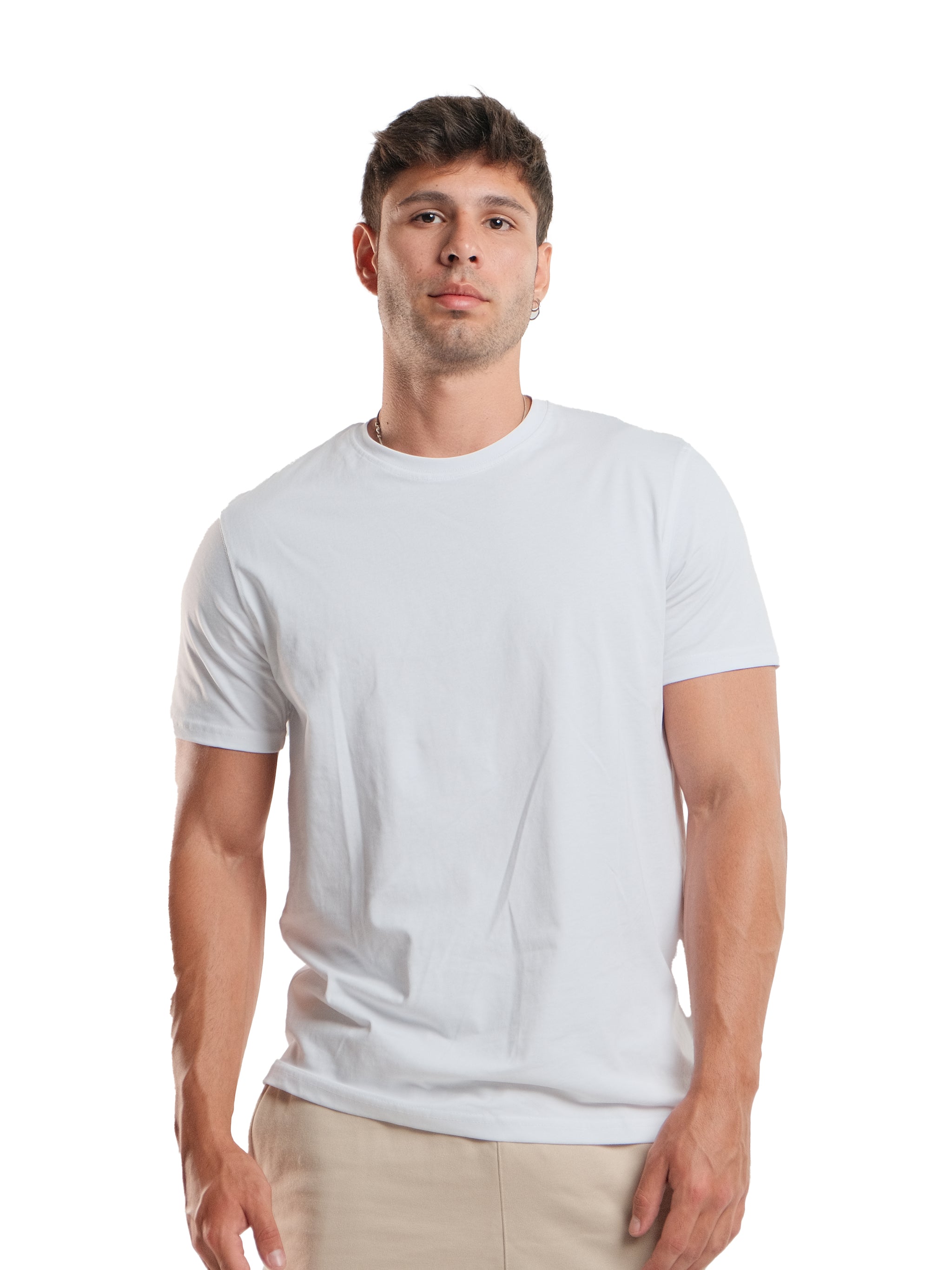 WHITE MEN'S REGULAR FIT T-SHIRT
