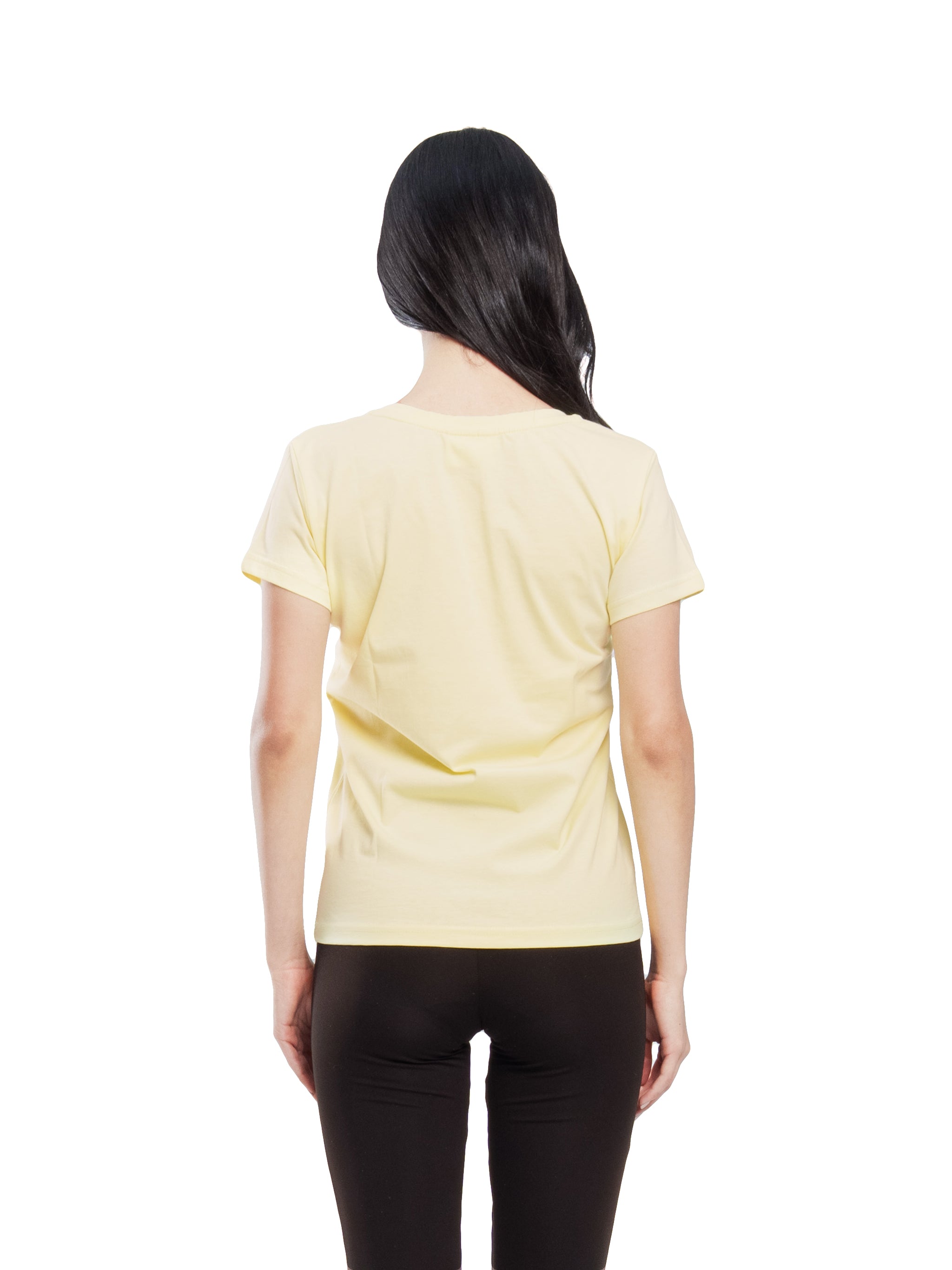 YELLOW RELAXED FIT V-NECK TEE