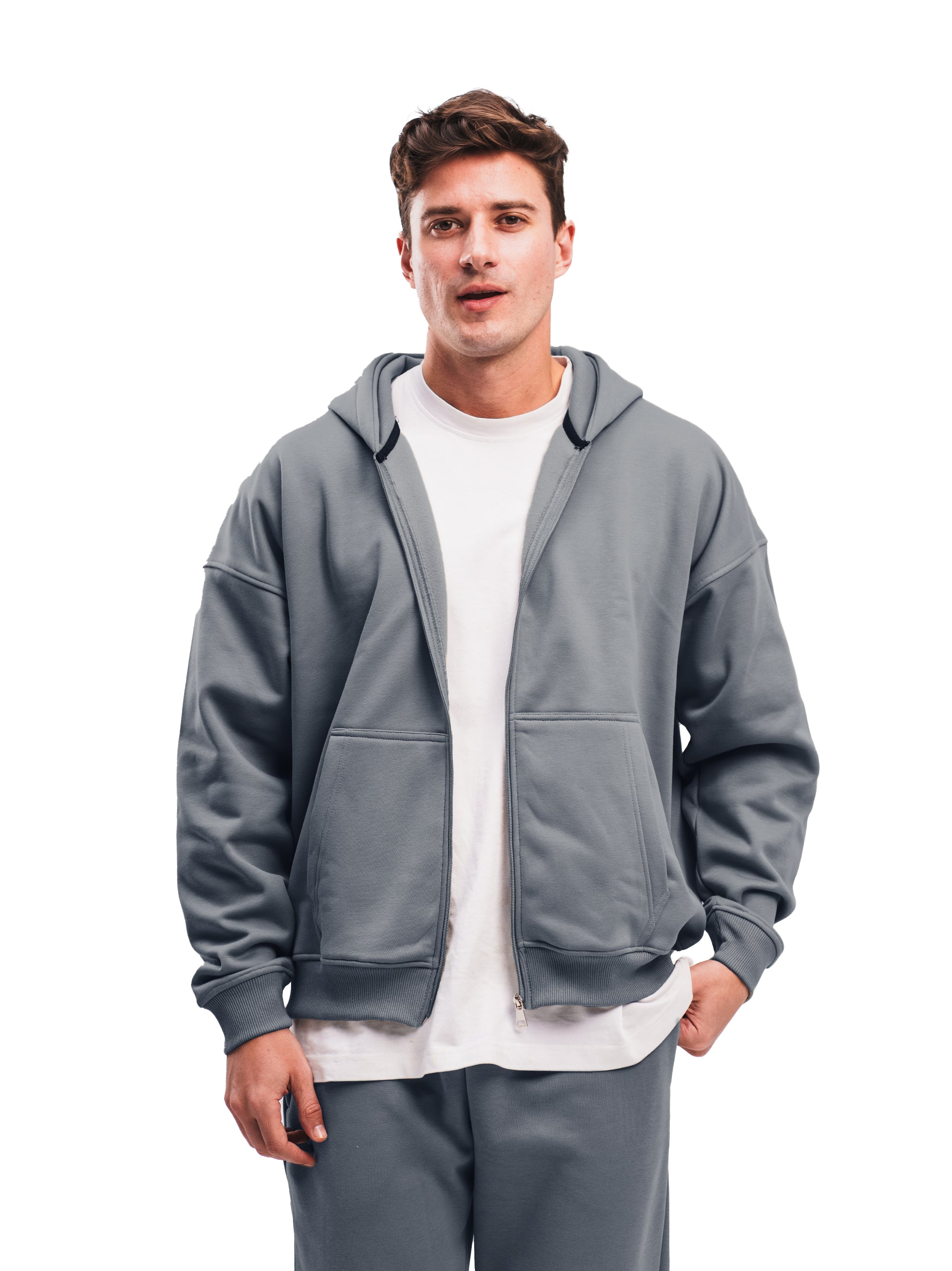 COOL GREY ZIP UP