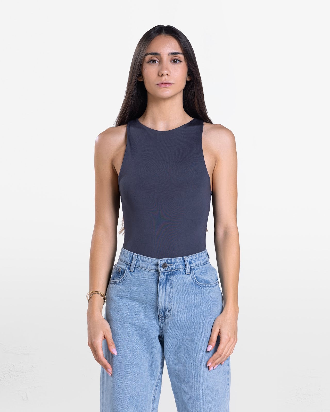 HALTER BODYSUIT CHARCOAL 1