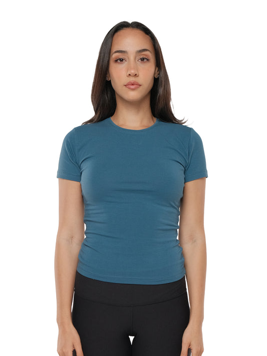 PETROL BLUE SHORT SLEEVE TOP