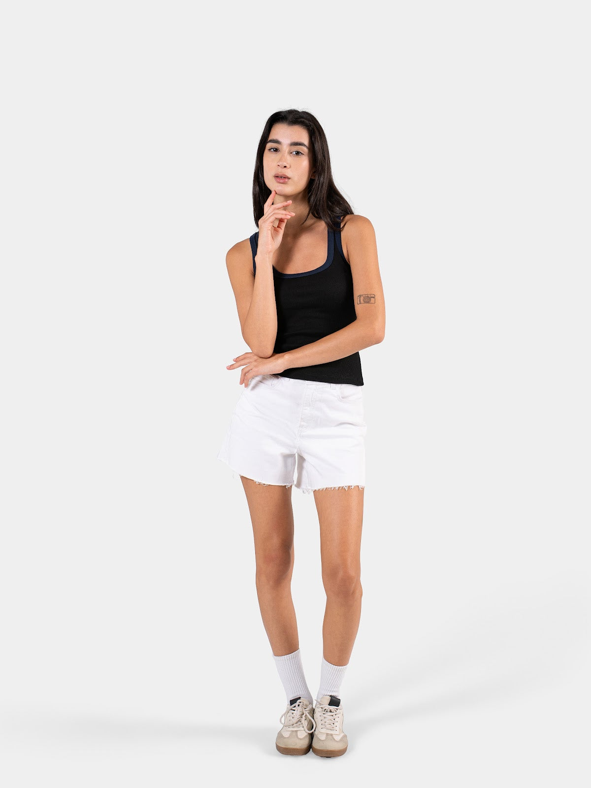 TWO TONE TANK TOP BLACK X NAVY 3