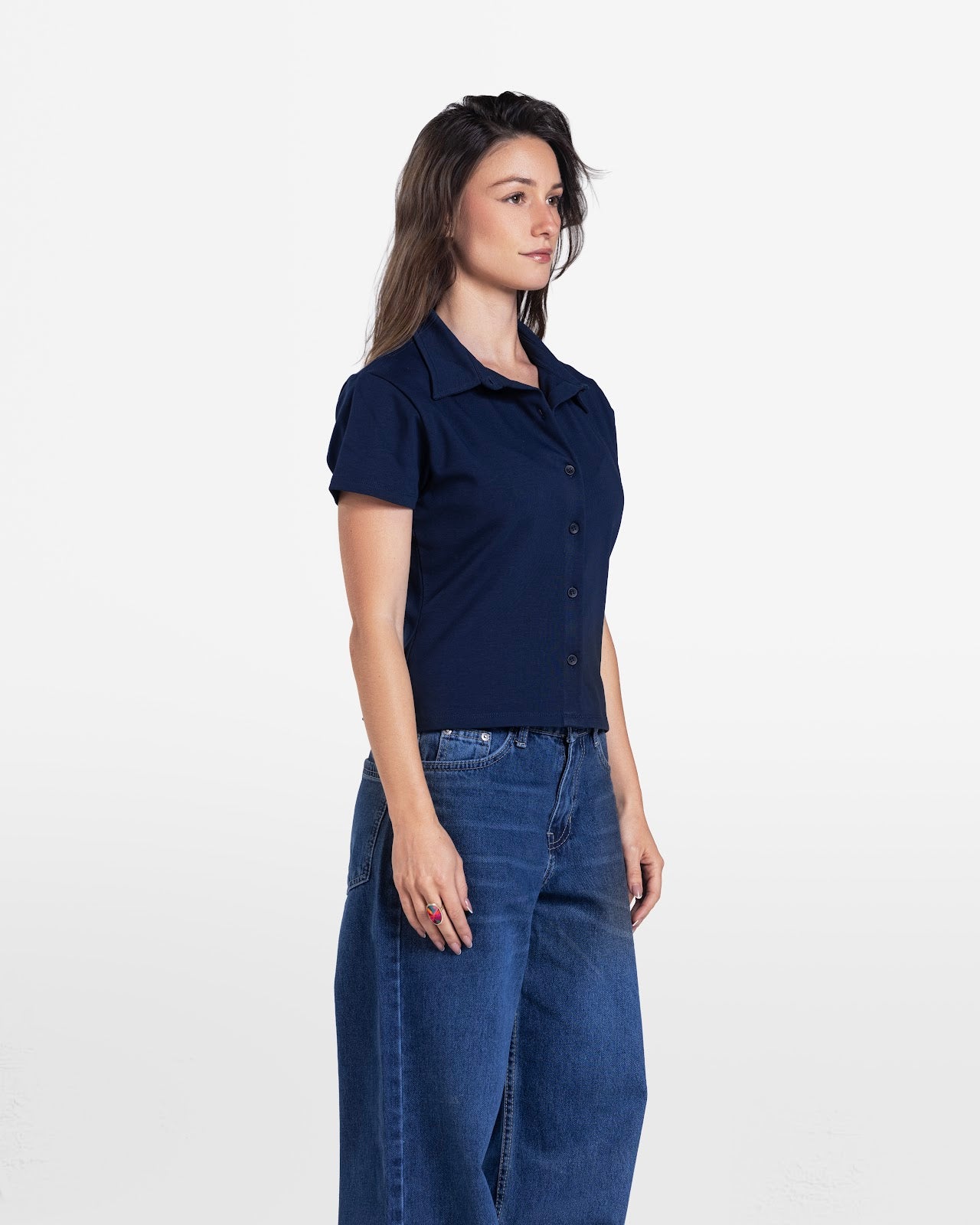 SHORT SLEEVE BUTTON DOWN SHIRT NAVY 3