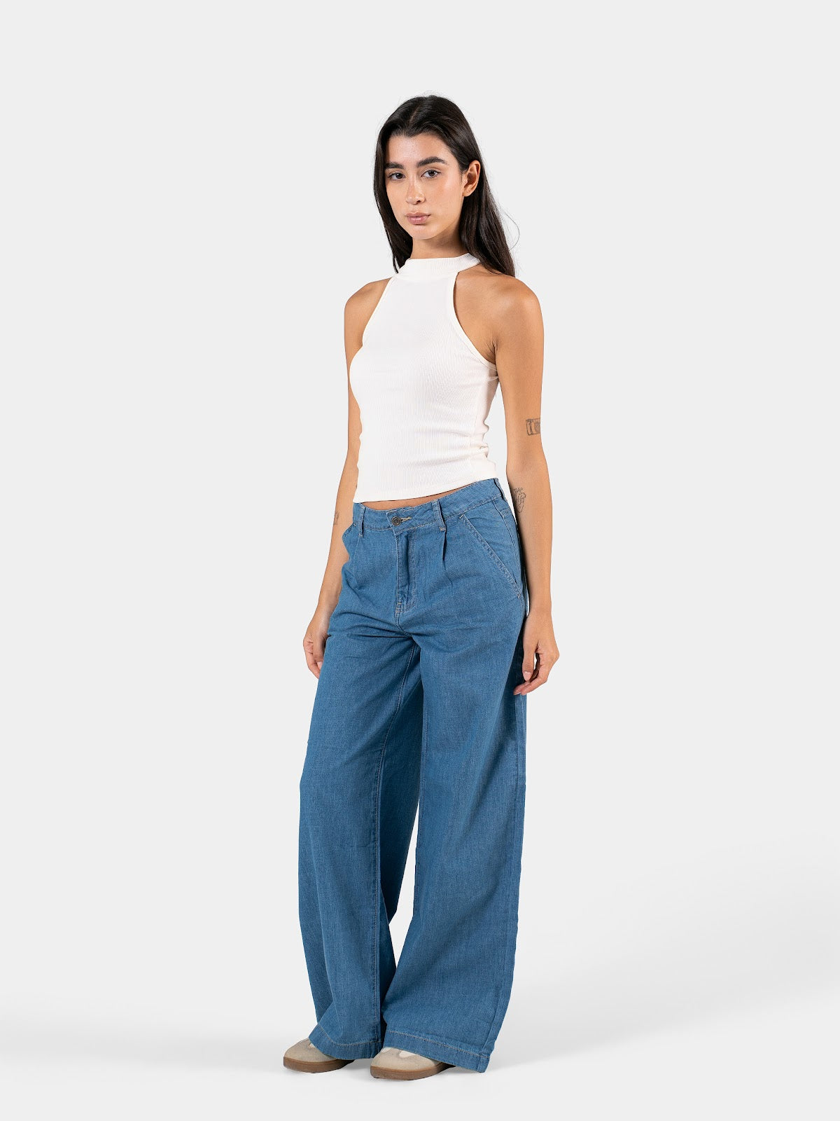 RIBBED HALTER TOP OFF-WHITE 3
