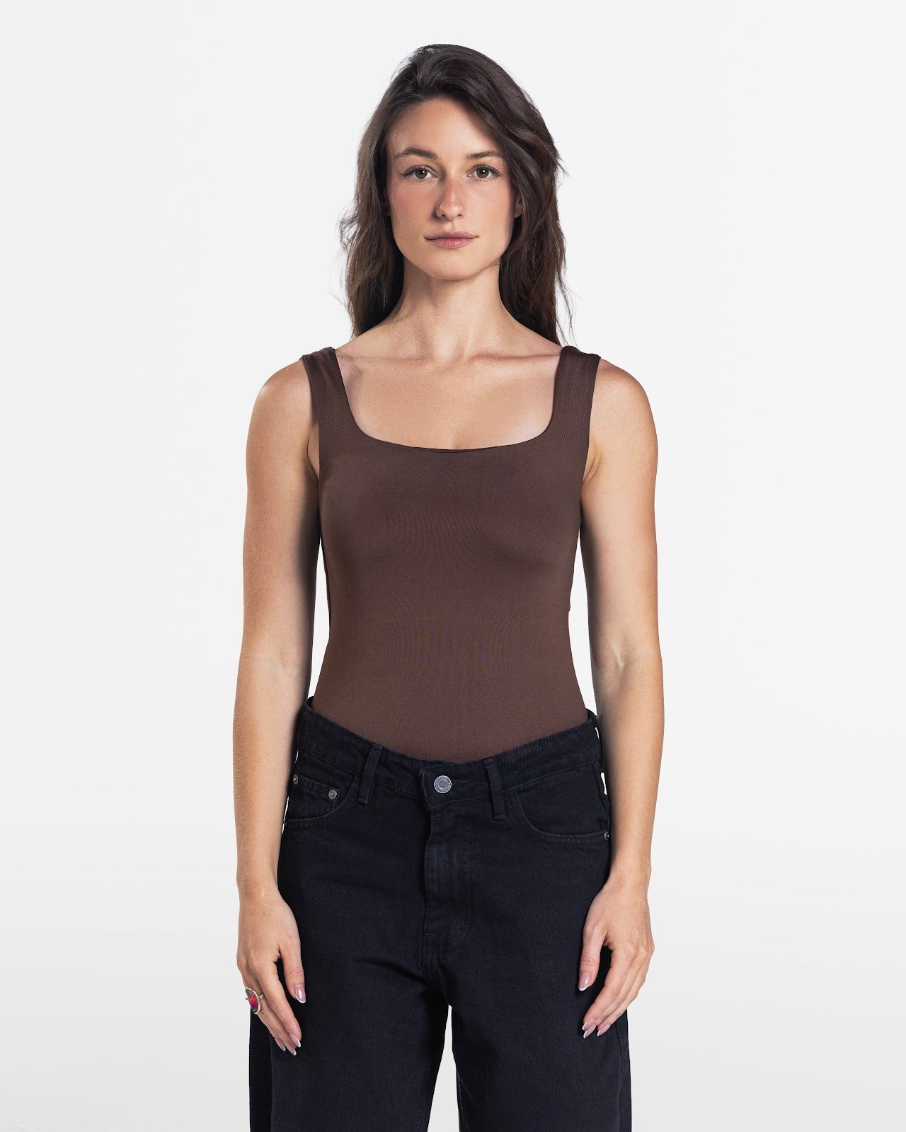 ROUND NECK BODYSUIT BROWN 1