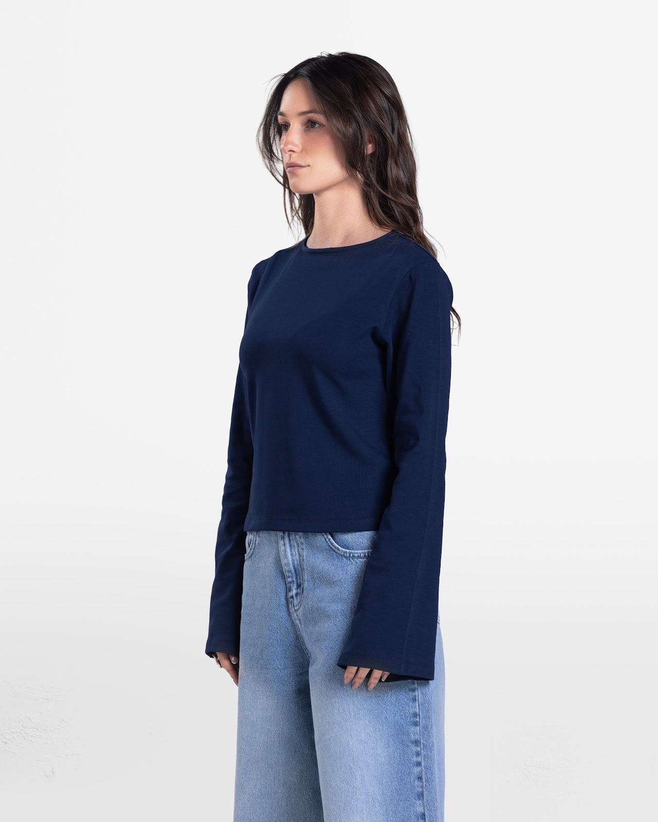 LOOSE FIT LONG SLEEVE TOP NAVY 3