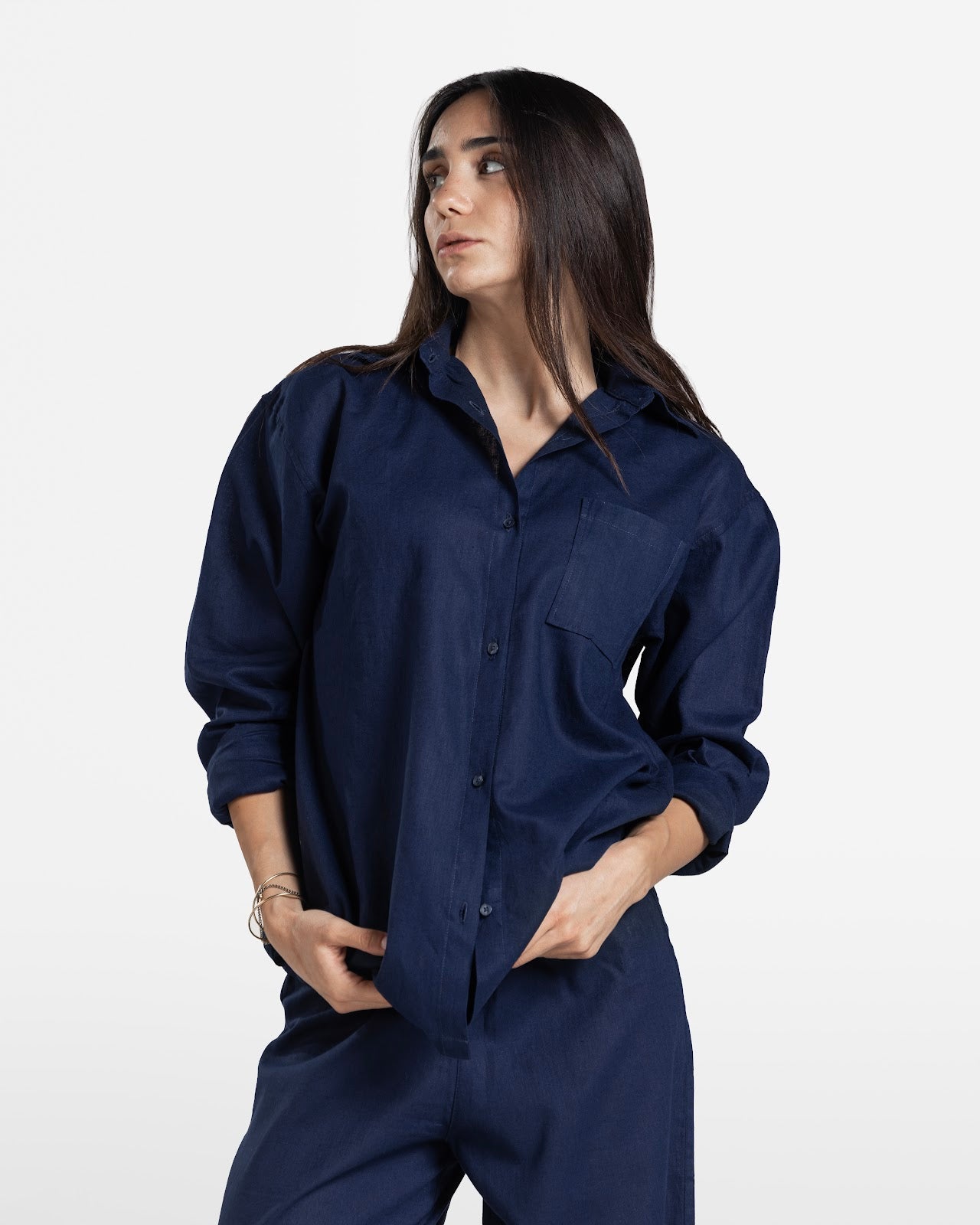 LINEN SHIRT NAVY 1