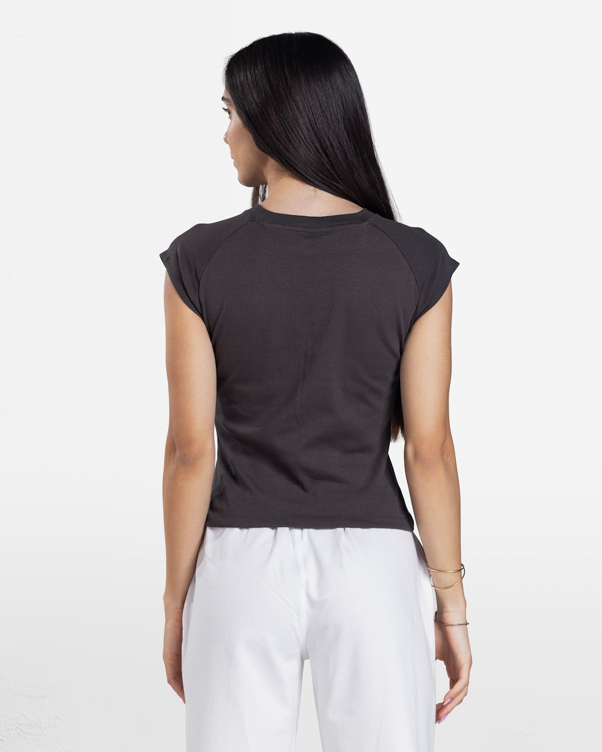 CAP SLEEVE T-SHIRT BROWN 2