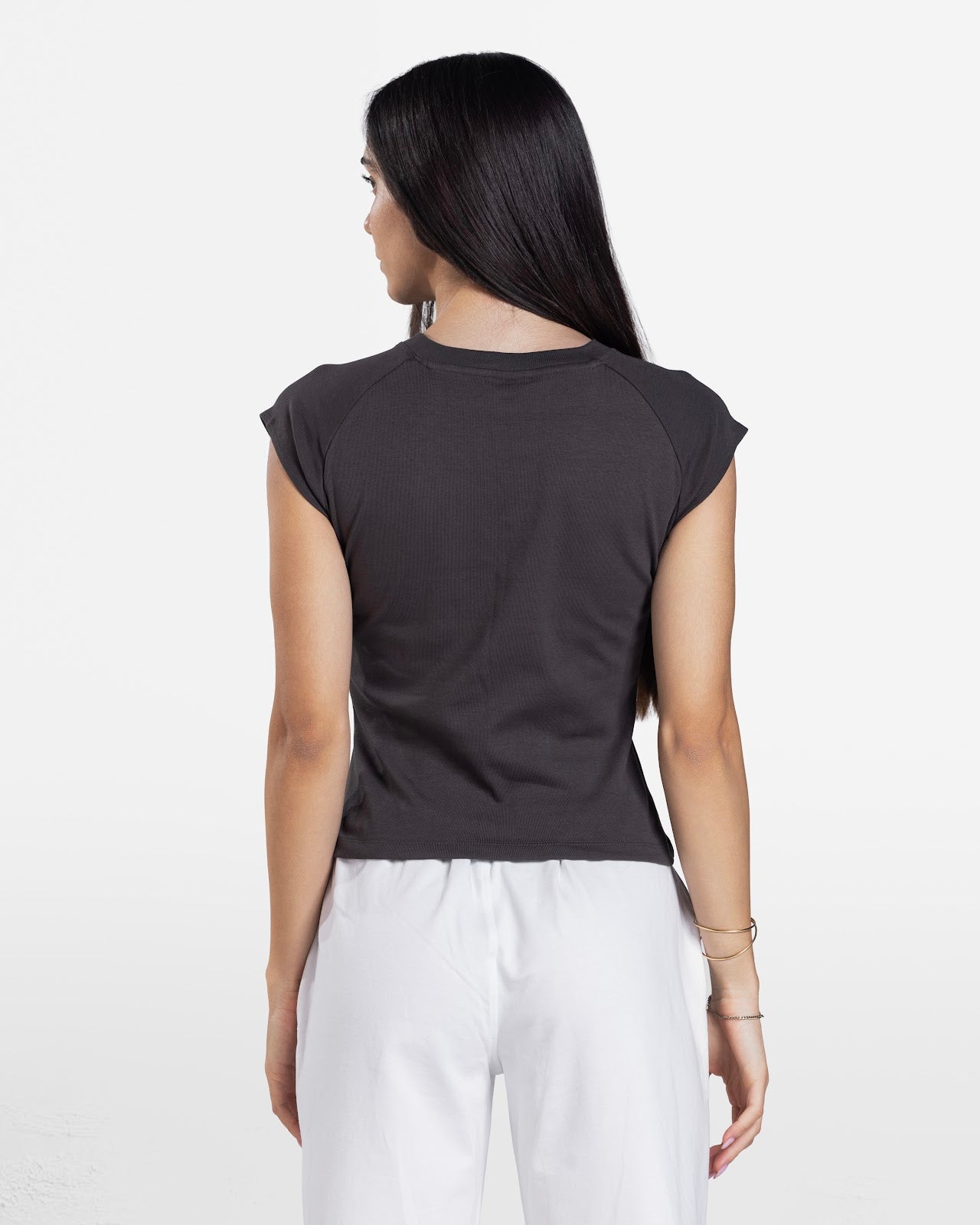 CAP SLEEVE T-SHIRT BROWN 2