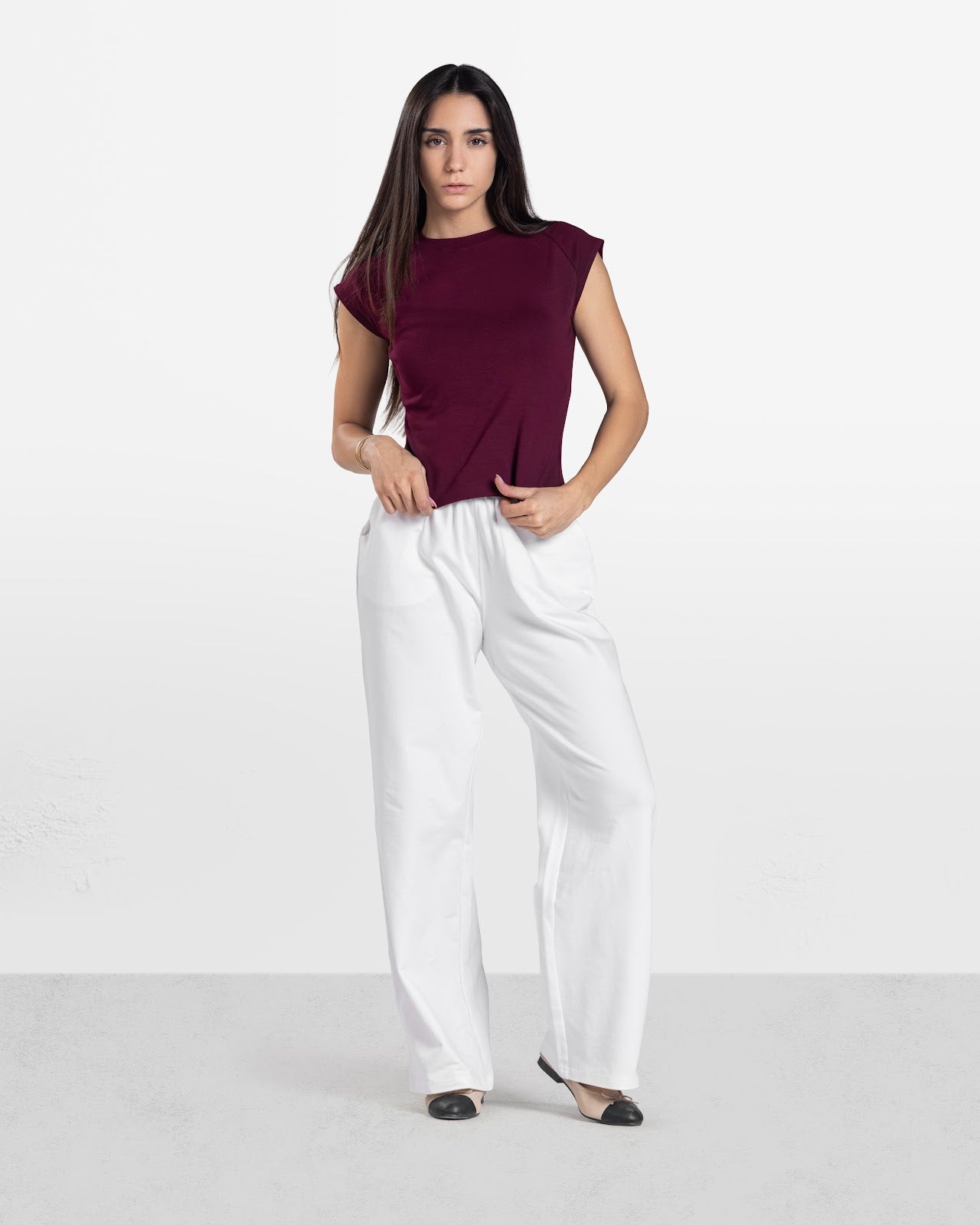 CAP SLEEVE T-SHIRT BURGUNDY 4