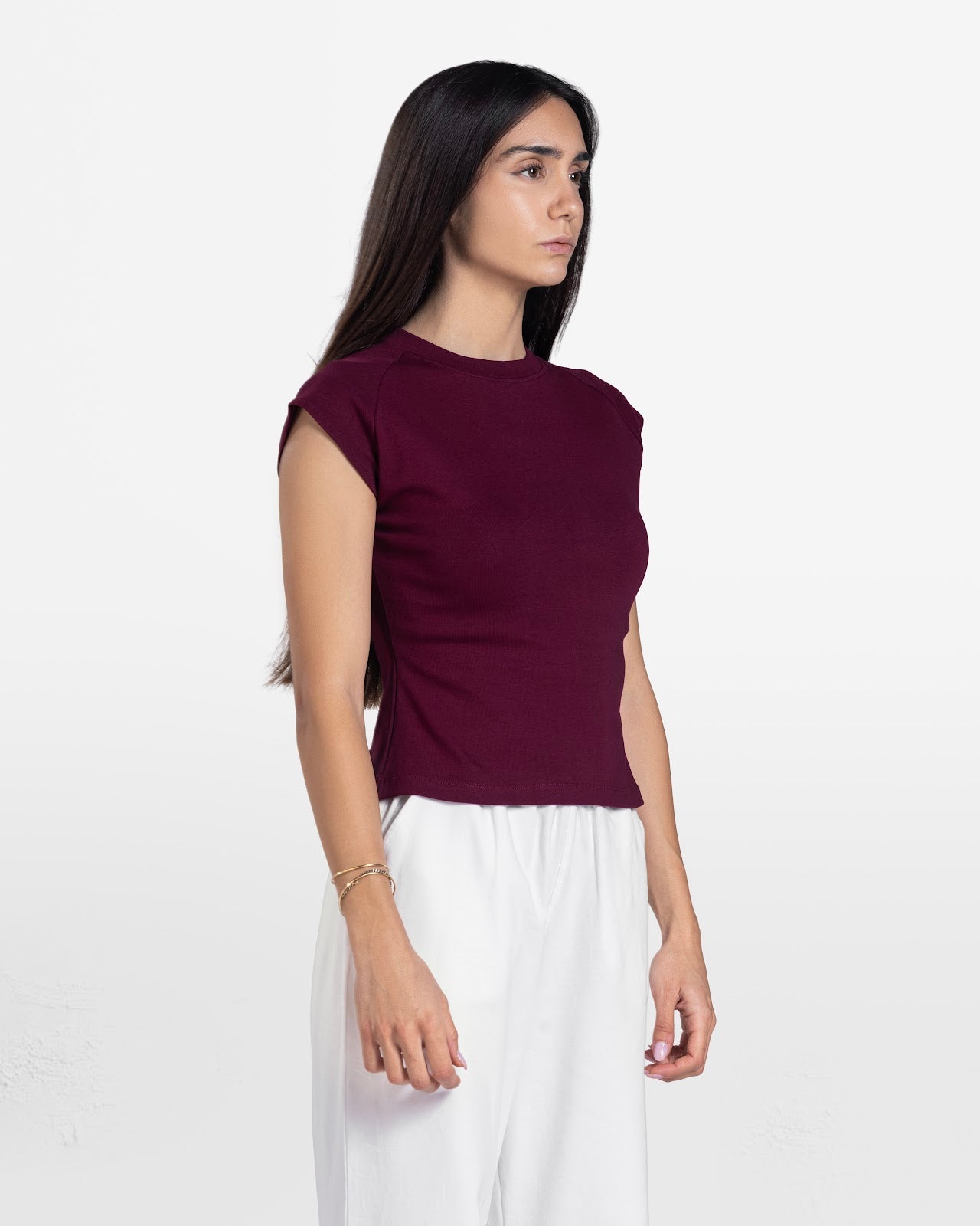 CAP SLEEVE T-SHIRT BURGUNDY 3