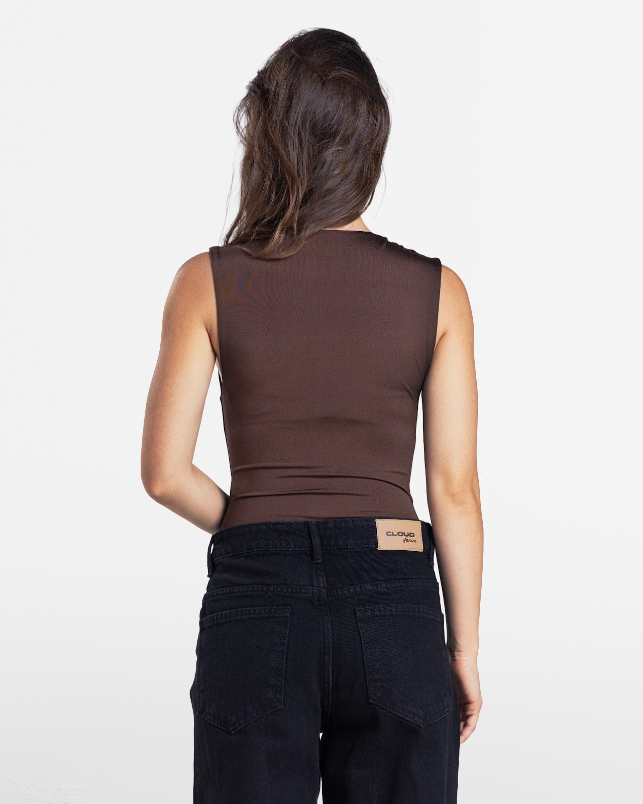 SQUARE NECK BODYSUIT BROWN 2