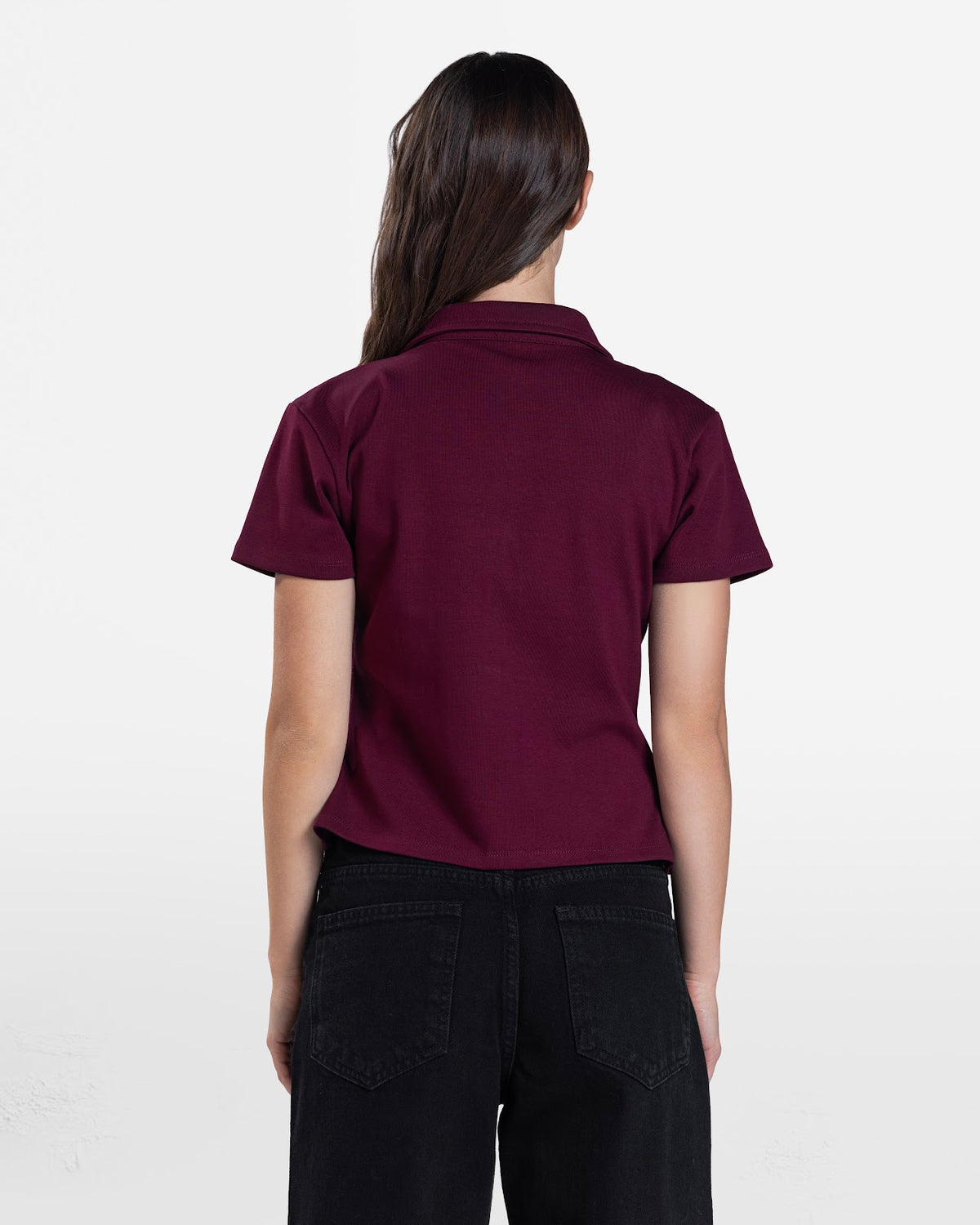 SHORT SLEEVE BUTTON DOWN SHIRT BURGUNDY 2