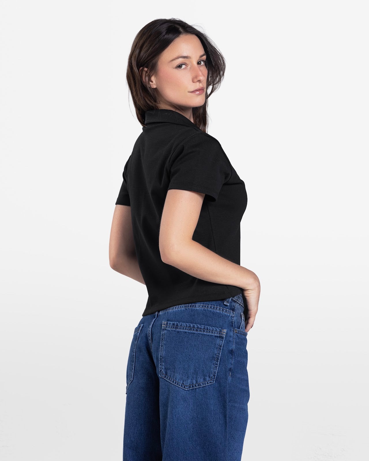 SHORT SLEEVE BUTTON DOWN SHIRT BLACK 4