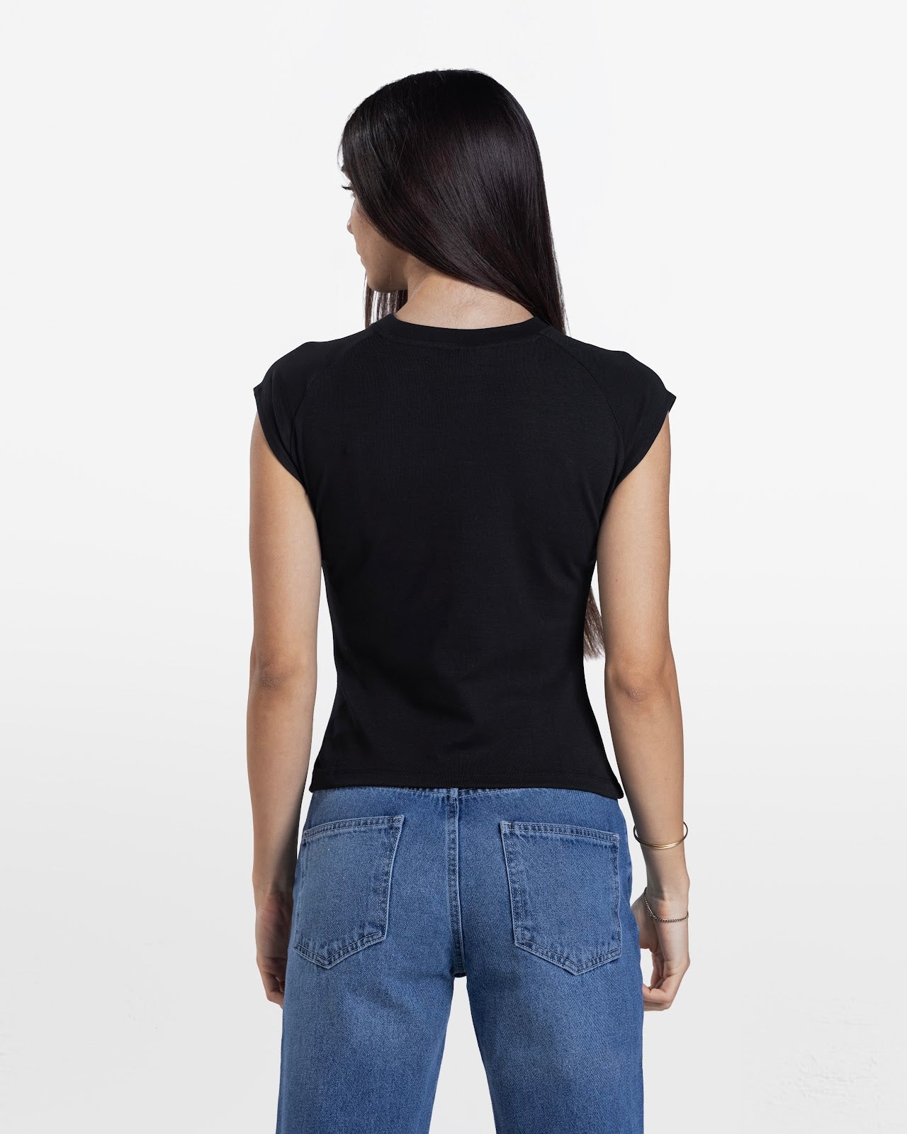CAP SLEEVE T-SHIRT BLACK 4