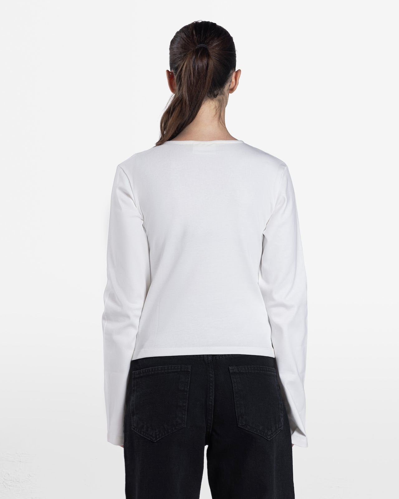 LOOSE FIT LONG SLEEVE TOP OFF-WHITE 2