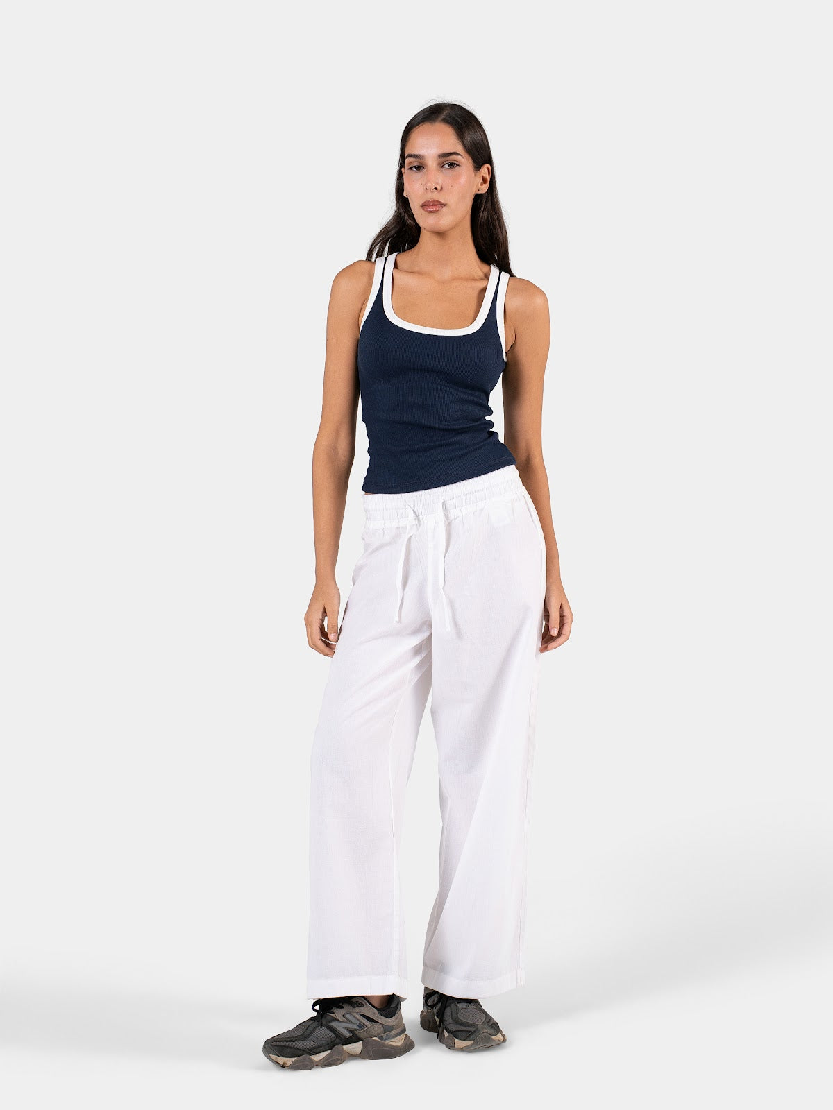TWO TONE TANK TOP NAVY X WHITE 1