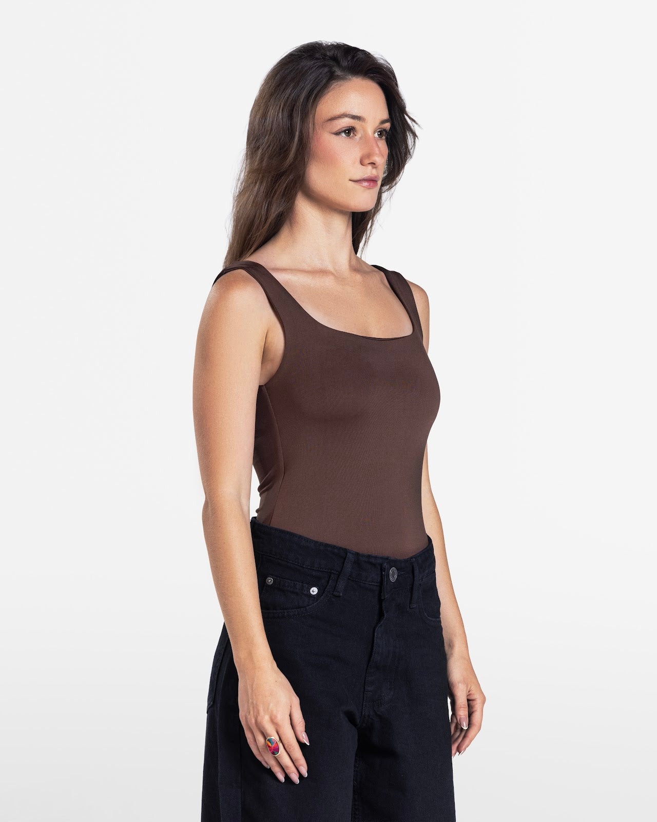 ROUND NECK BODYSUIT BROWN 3