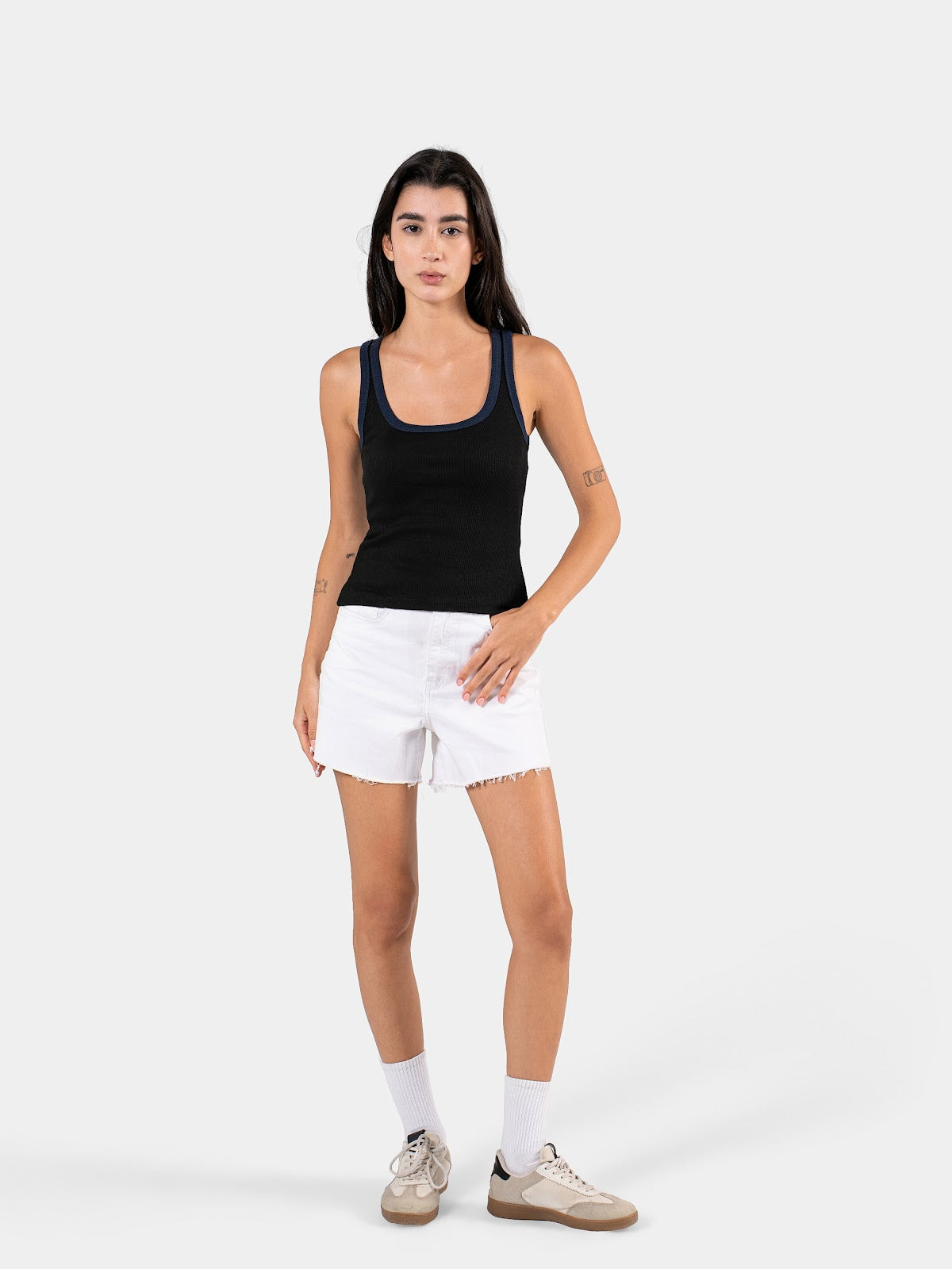 TWO TONE TANK TOP BLACK X NAVY 1