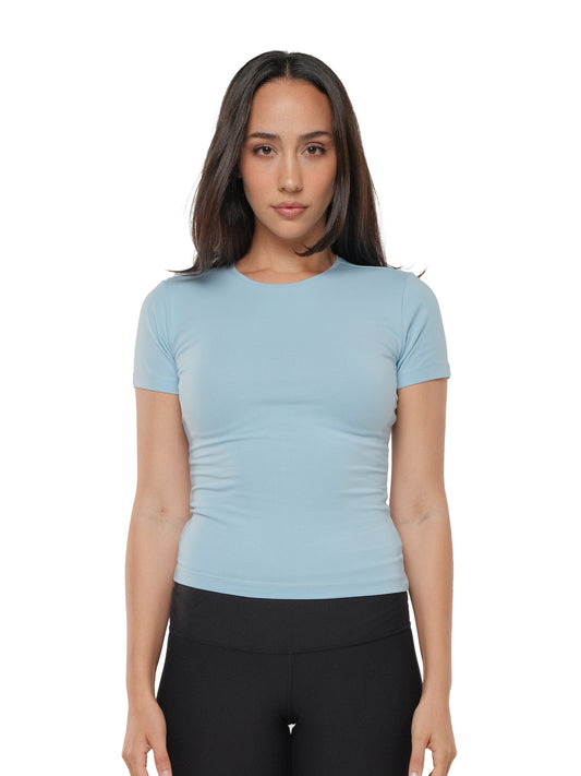 BABY BLUE SHORT SLEEVE TOP