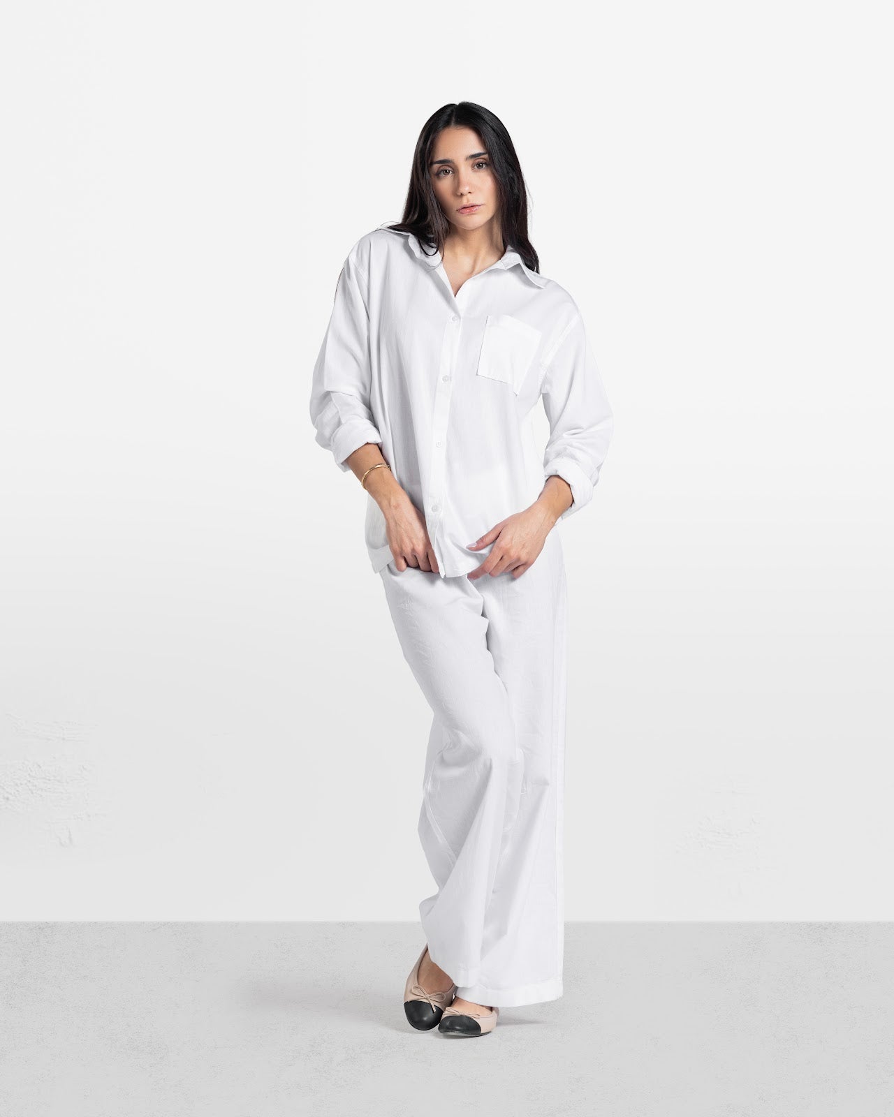 WIDE LEG LINEN PANTS WHITE 2