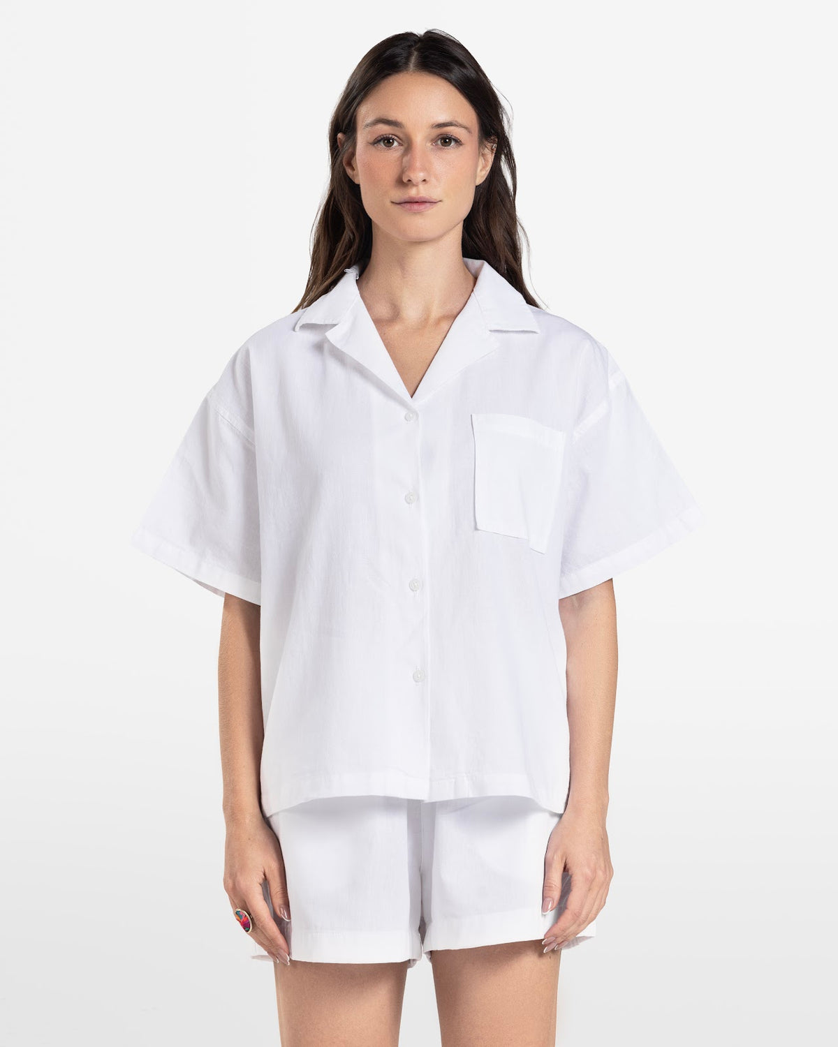 SHORT SLEEVE LINEN SHIRT WHITE 1