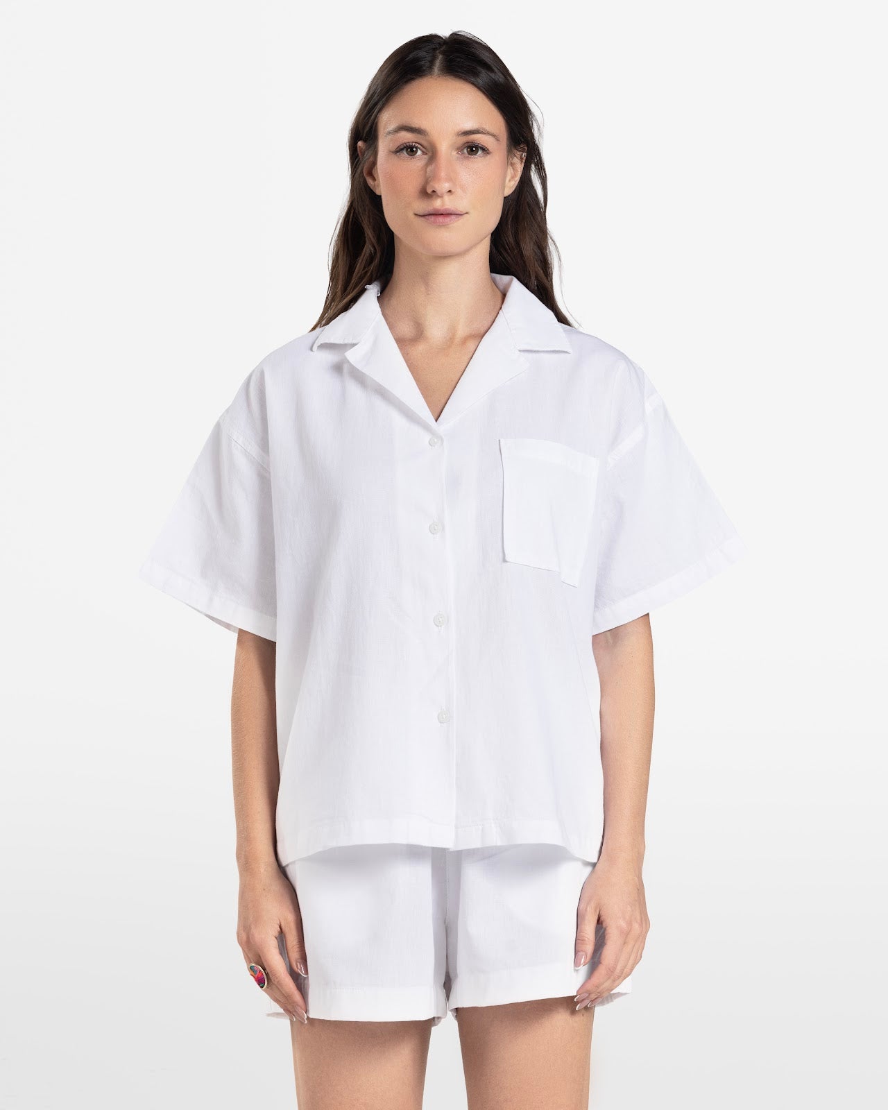 SHORT SLEEVE LINEN SHIRT WHITE 1