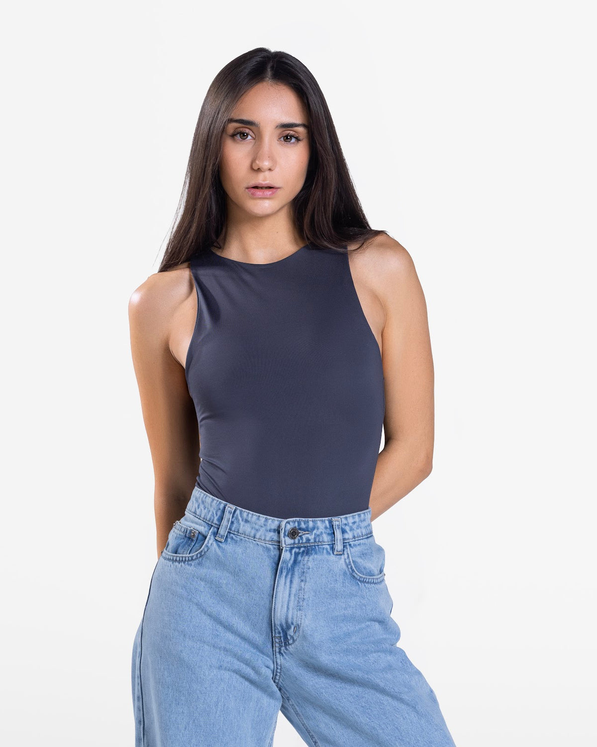 HALTER BODYSUIT CHARCOAL 4