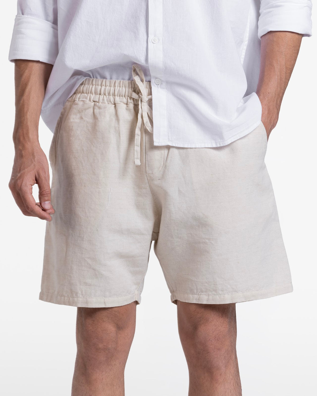 MEN'S LINEN SHORT BEIGE 1